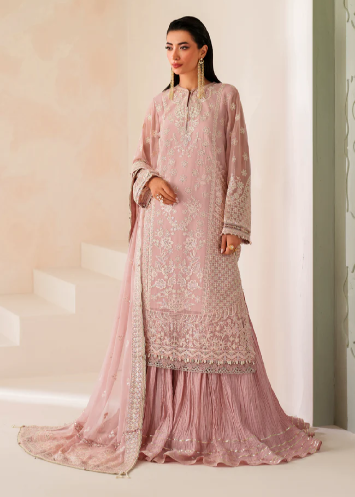 chiffon Unstitched in Pink
