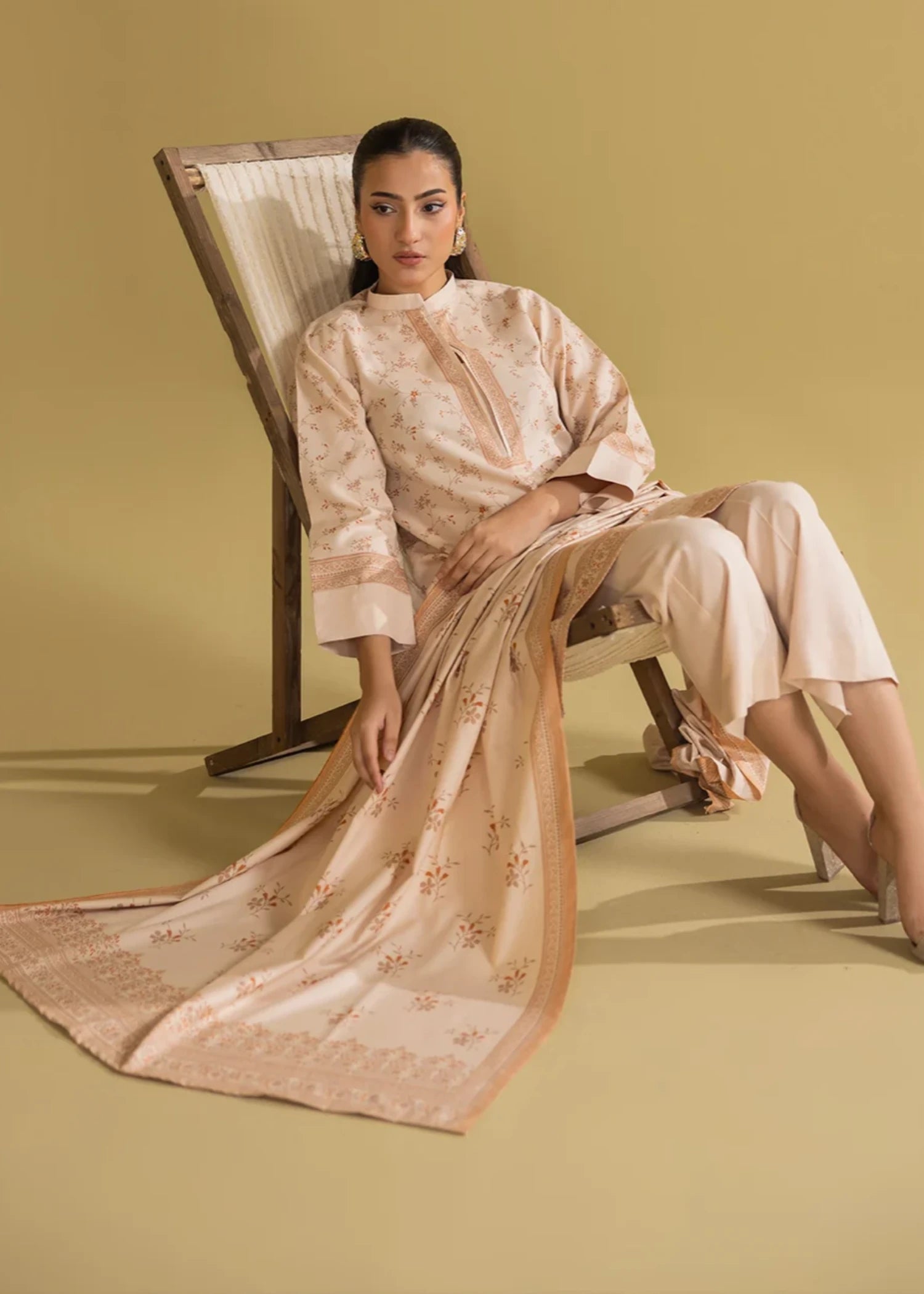 dhanak Unstitched in Eggshell