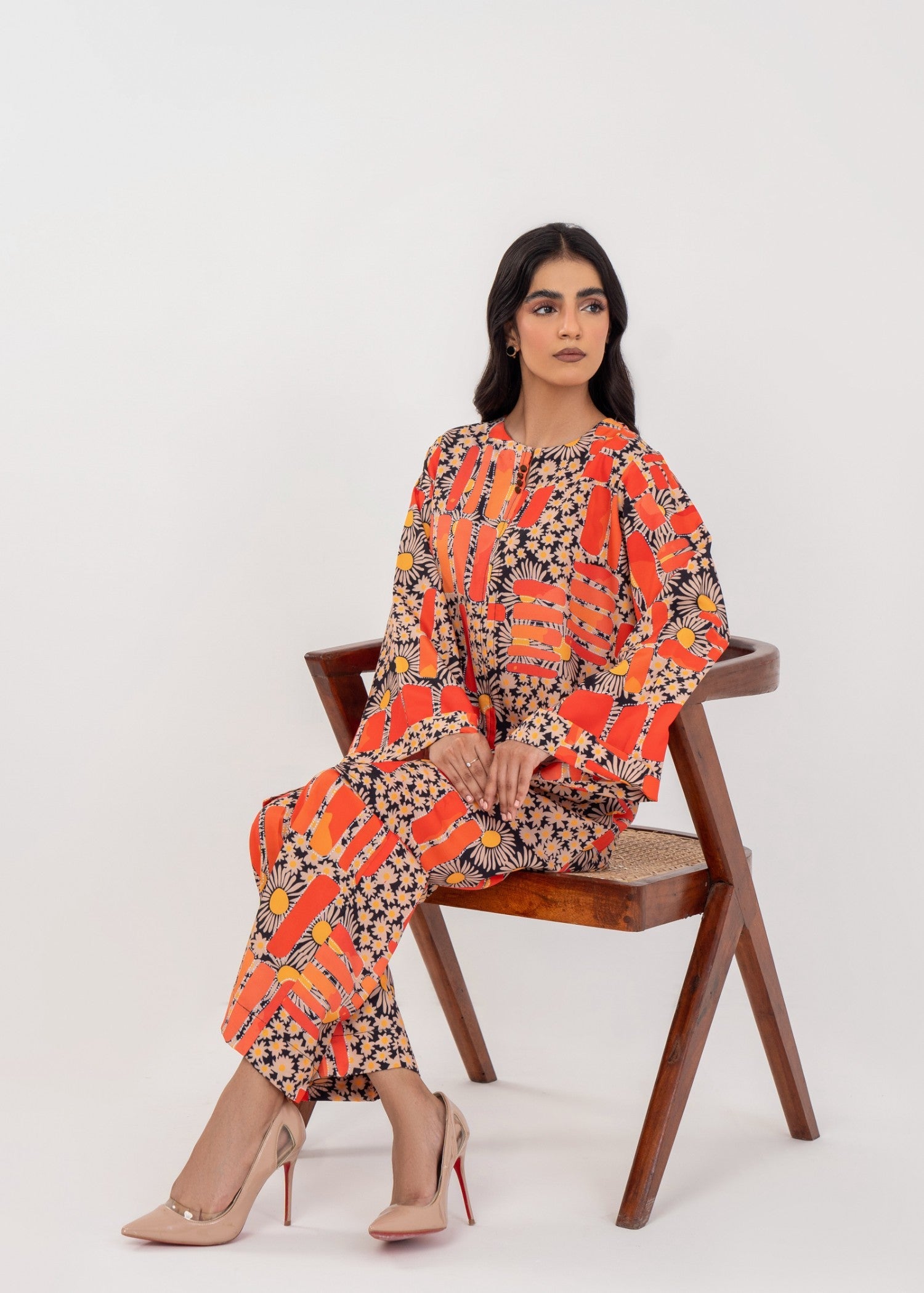 grip Short Frock in Orange