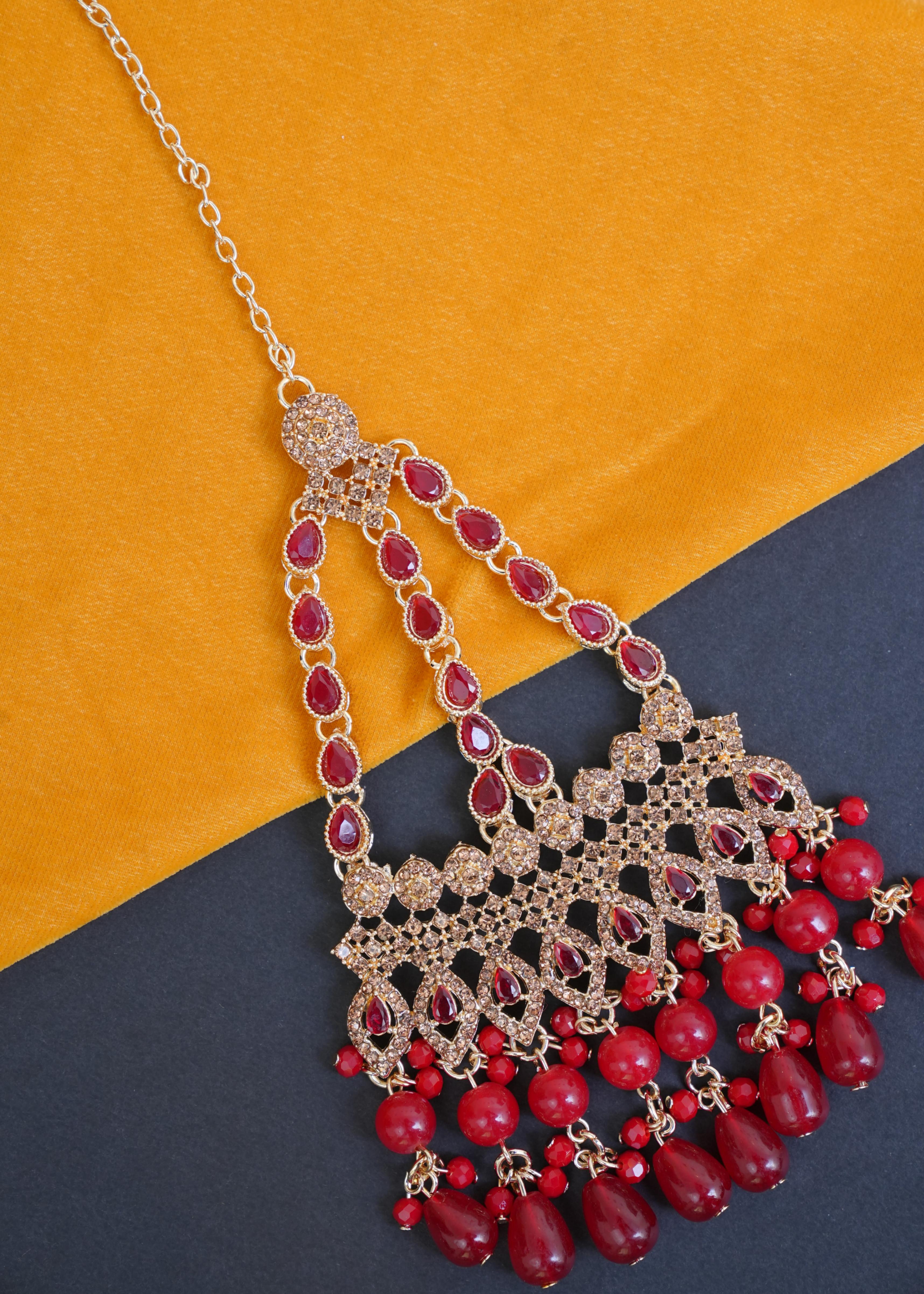 Choker in Maroon, goldenrod Color by - Trendy Women Choker OEI5358