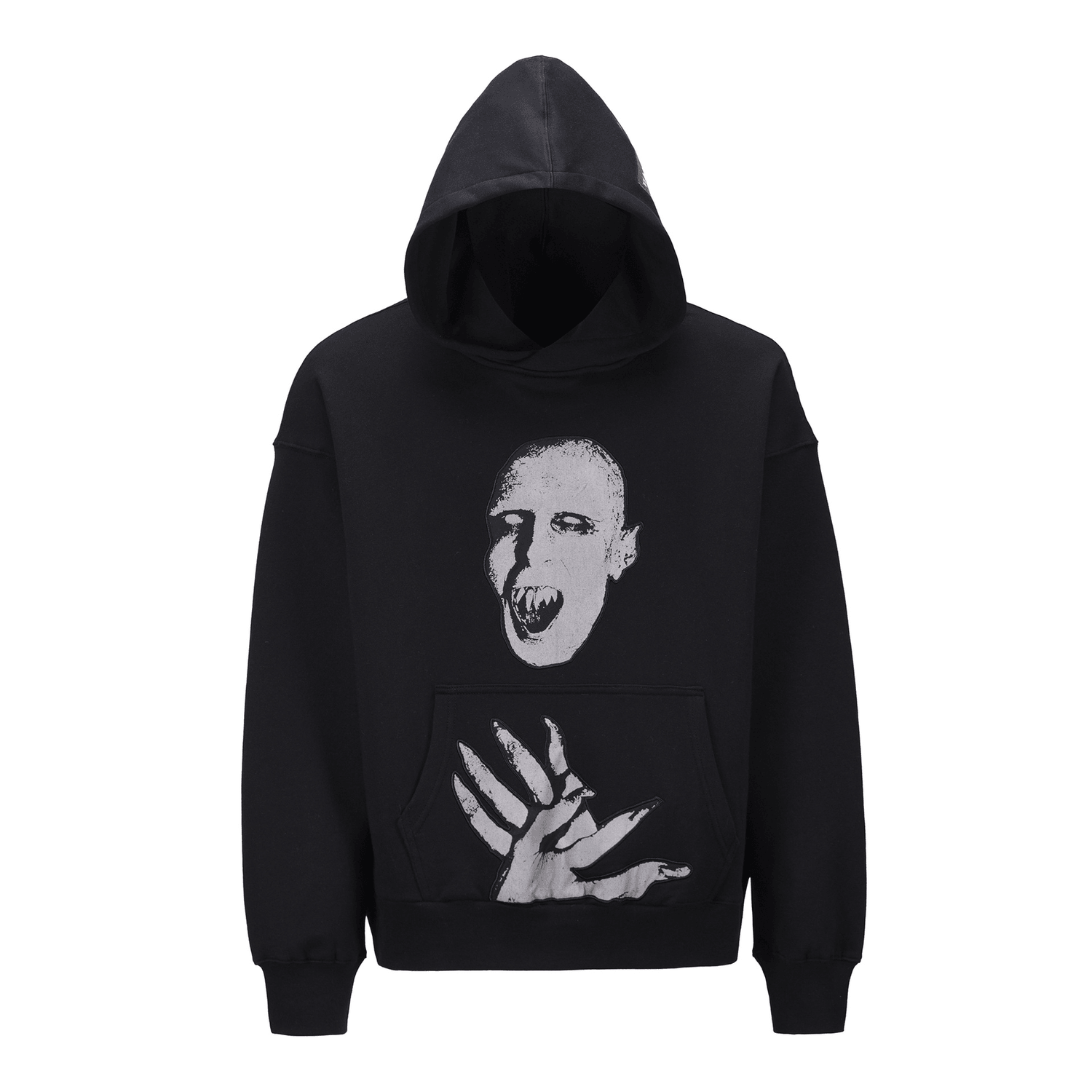 Portrait Print Loose Hooded Sweatshirt