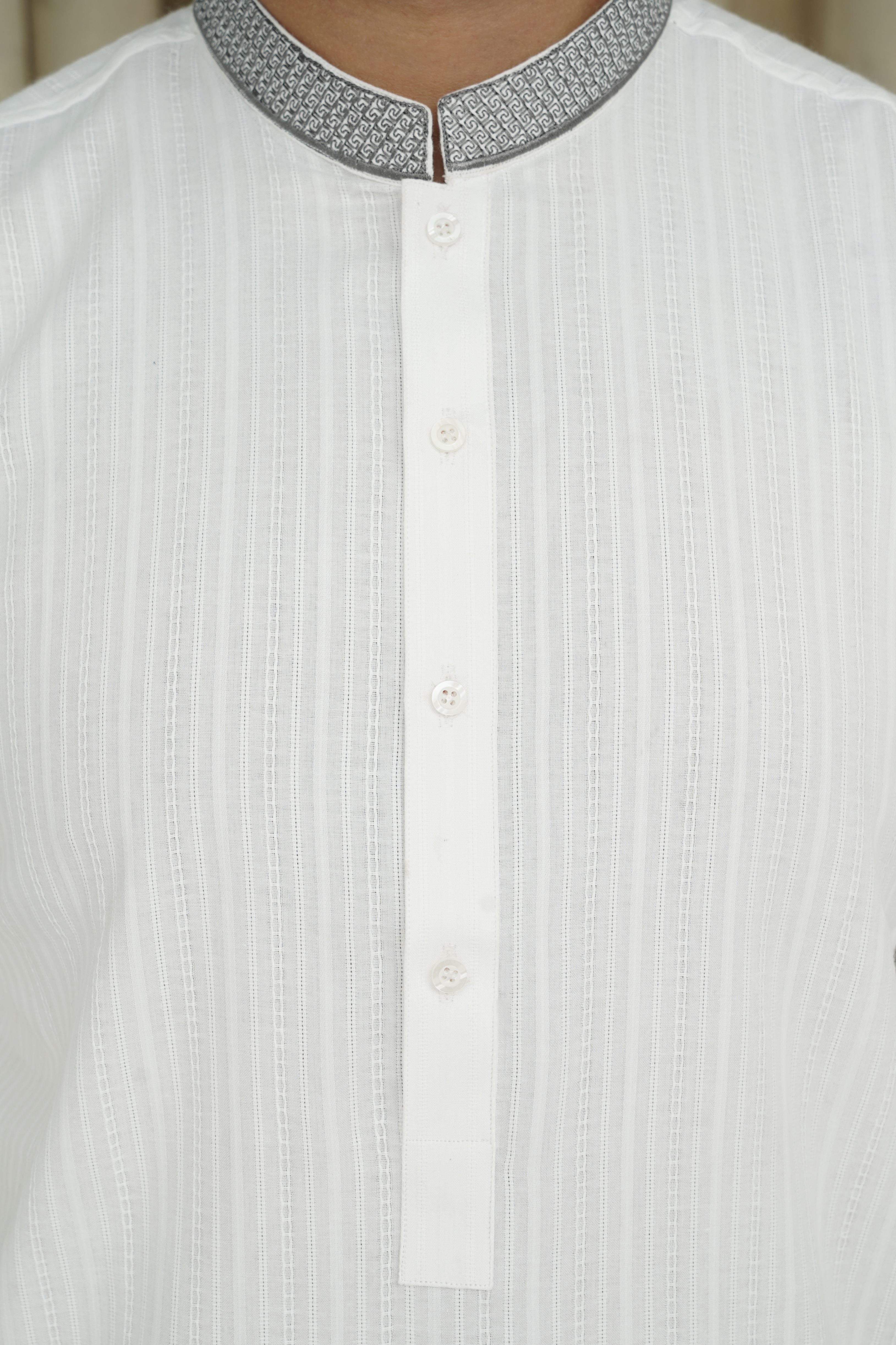 lawn cotton Kurta in White