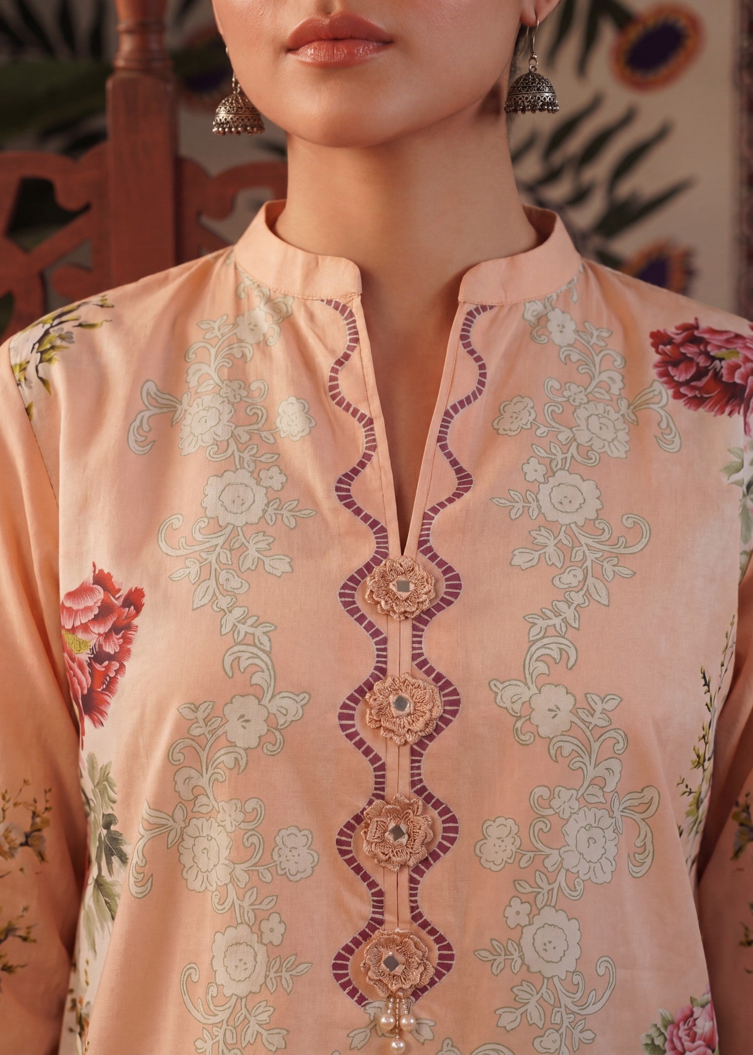 lawn Co Ord Sets in Peach pink
