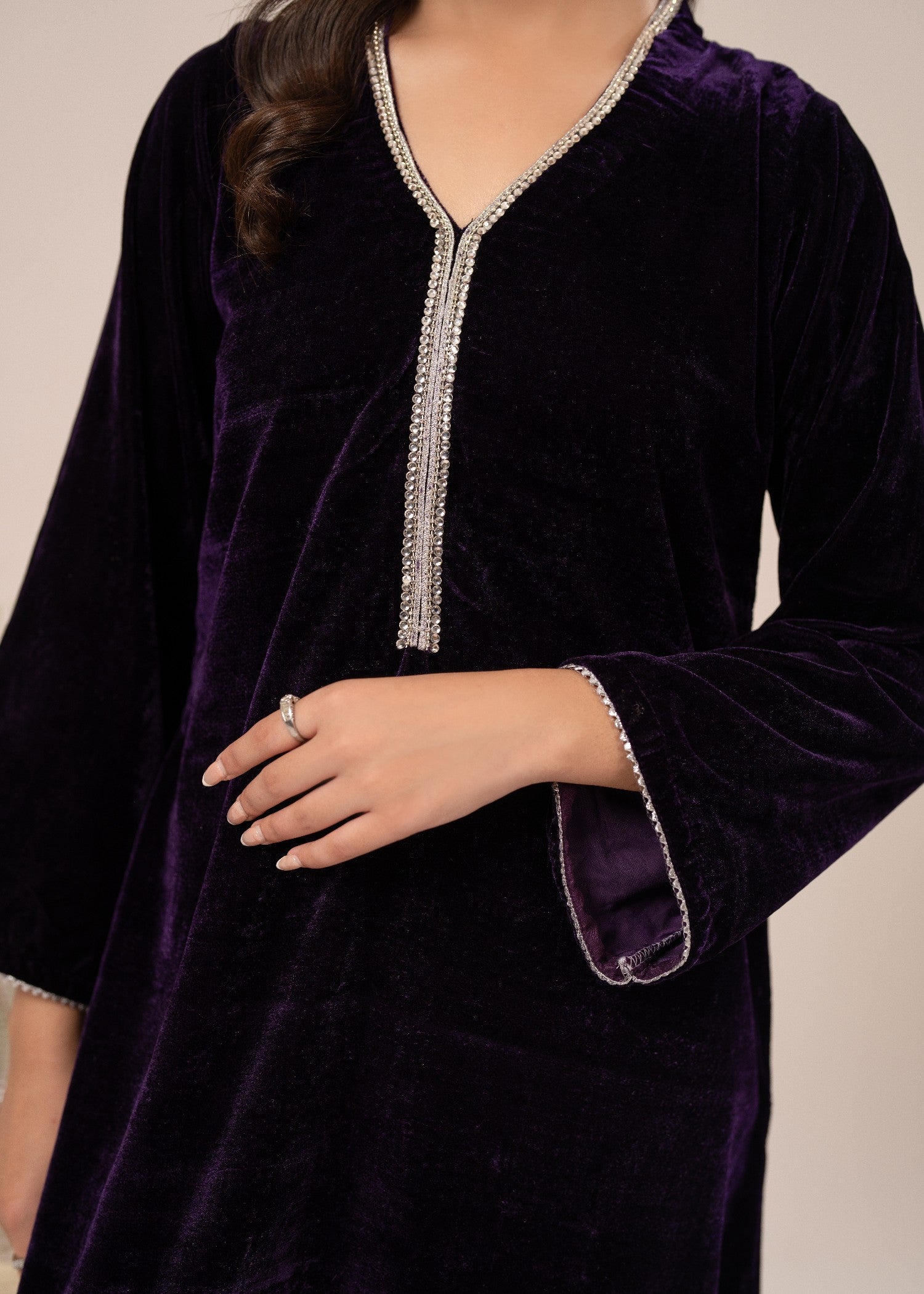 velvet Kaftan in Plum