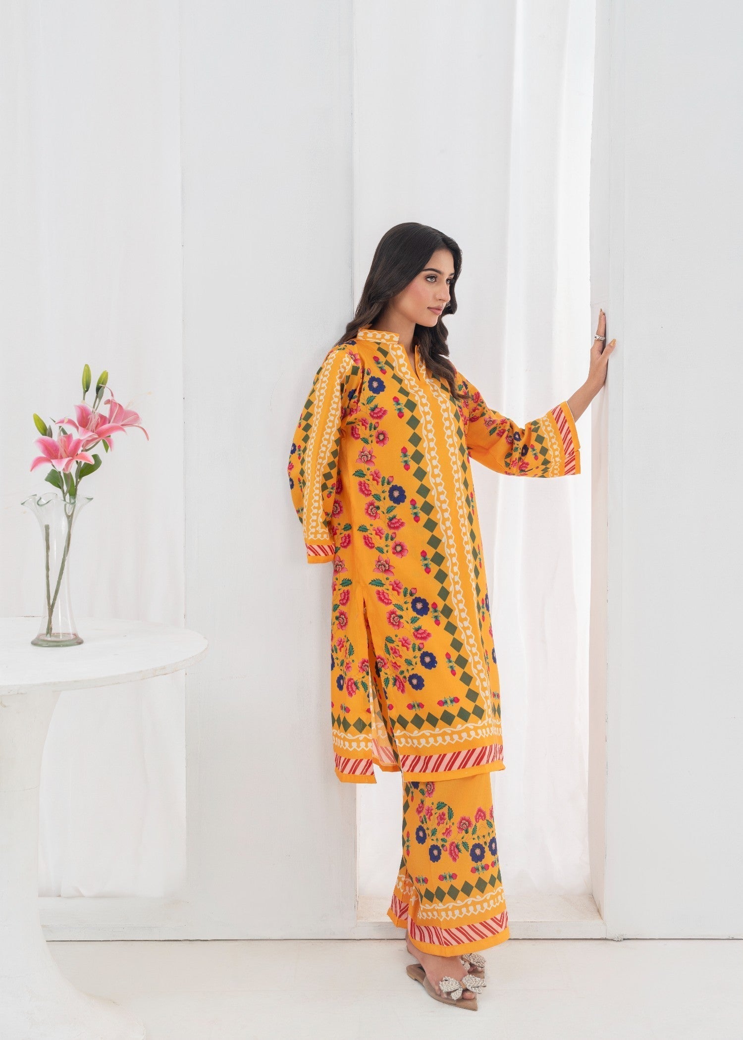 poly lawn Co Ord Sets in Honey