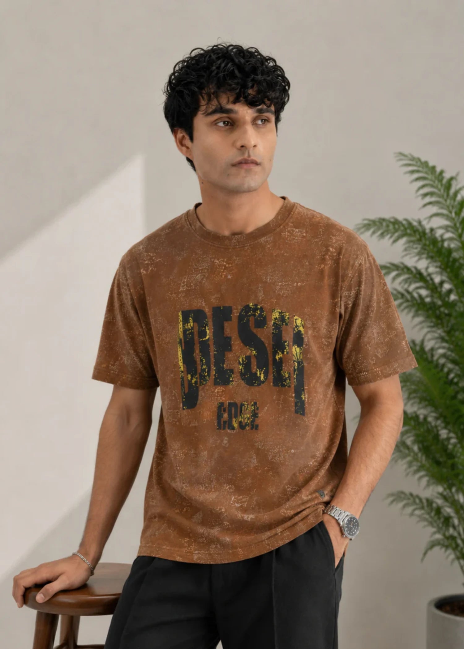 cotton T Shirt in Brown
