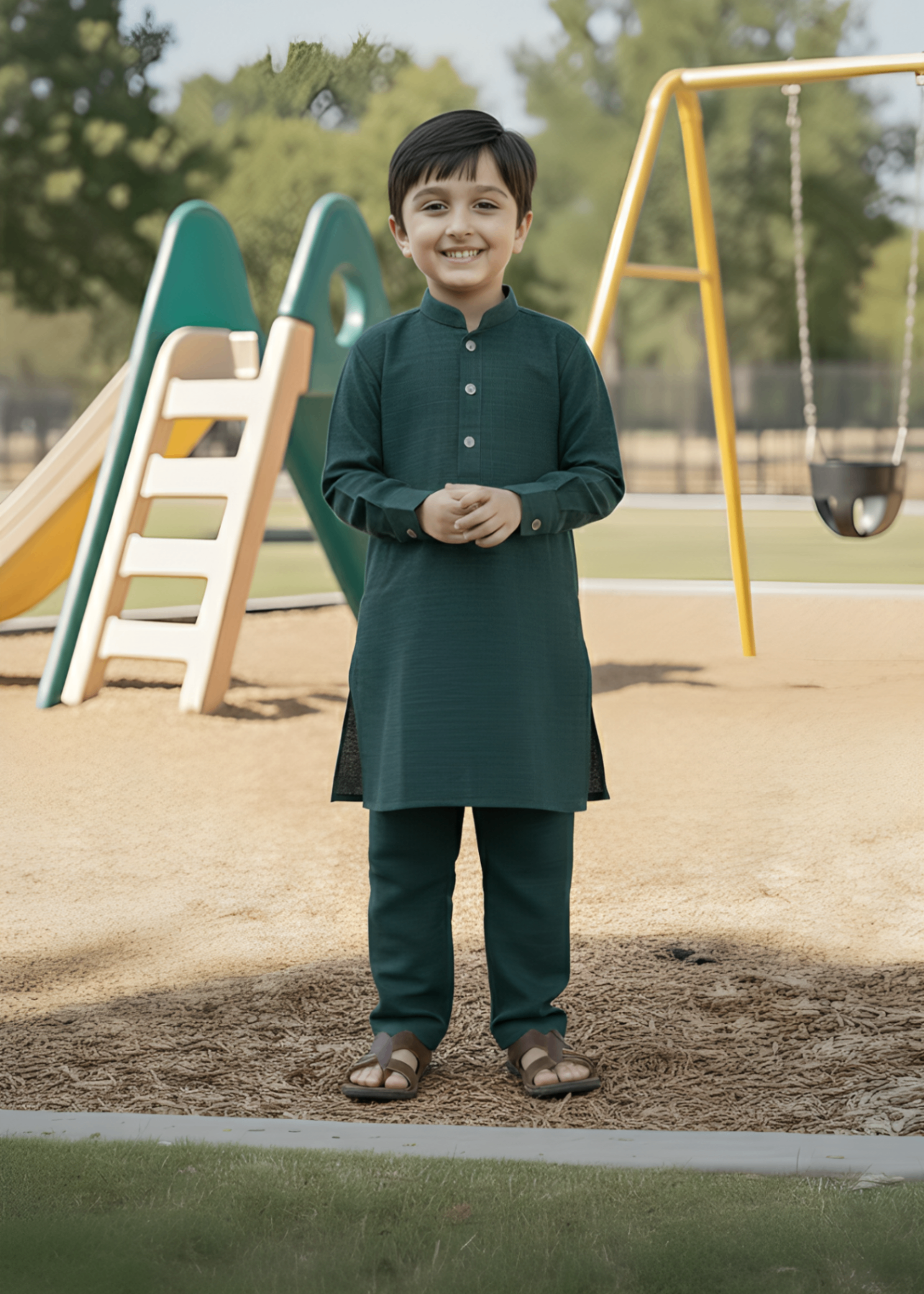 poly viscose Kurta Set in Teal