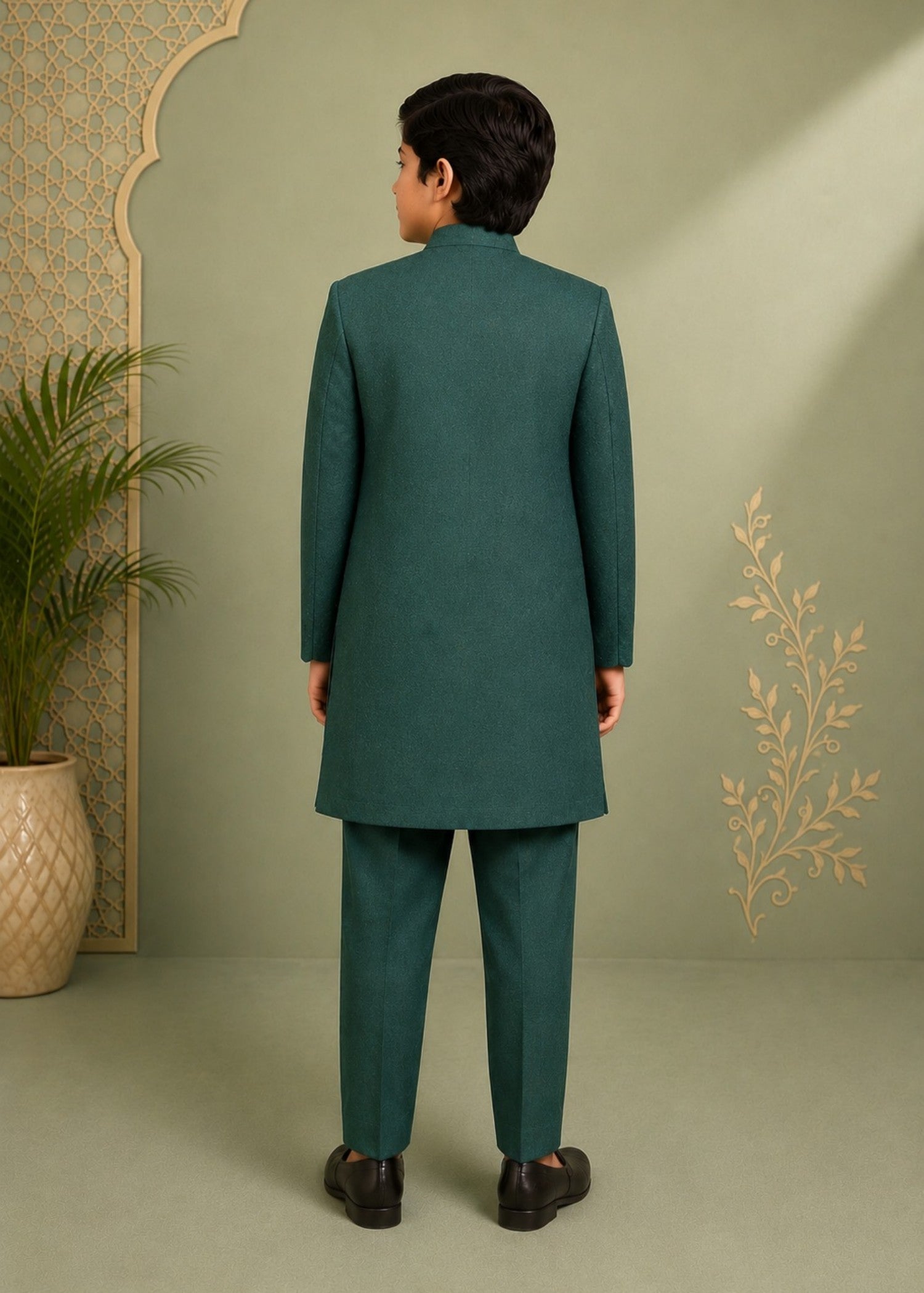 masuri Sherwani in Bottle green
