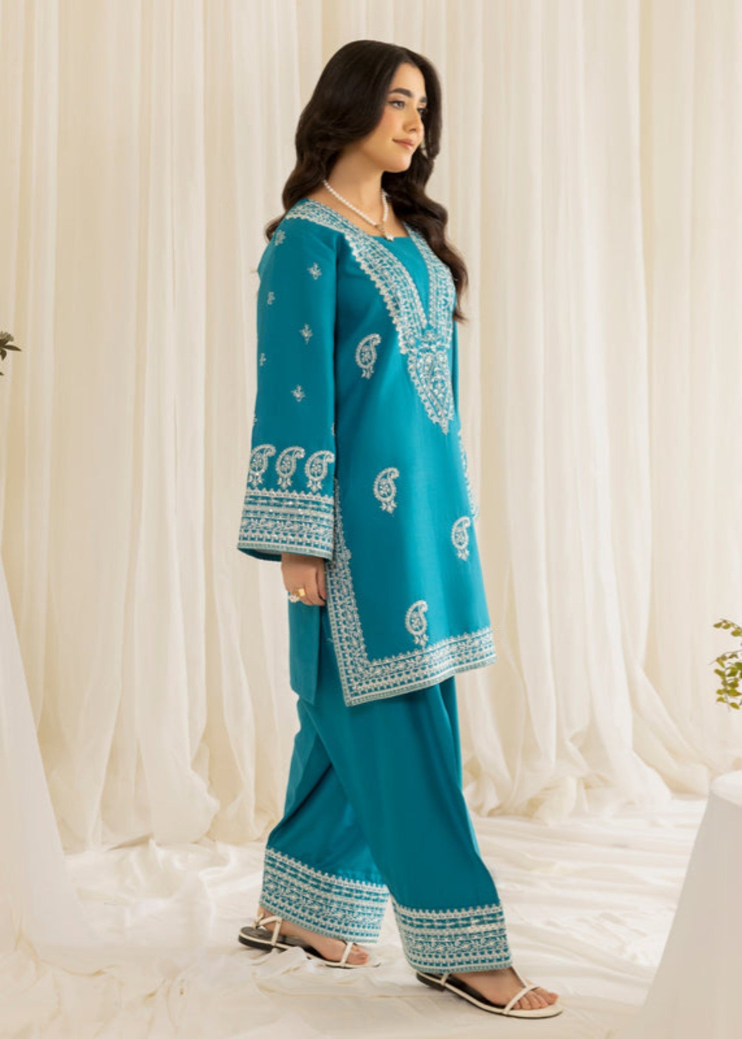 cotton dobby Kurta Set in Blue