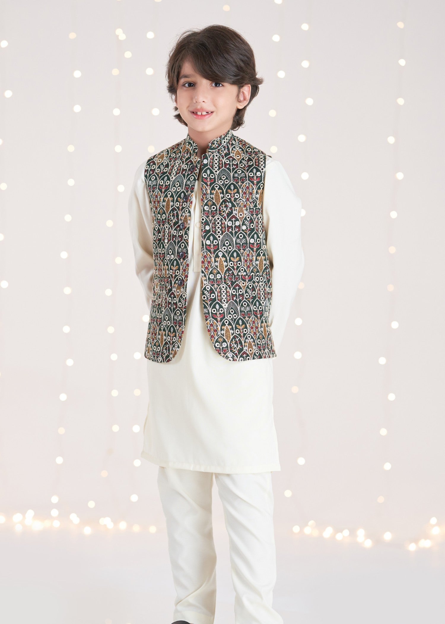 raw silk Waistcoat in Multi