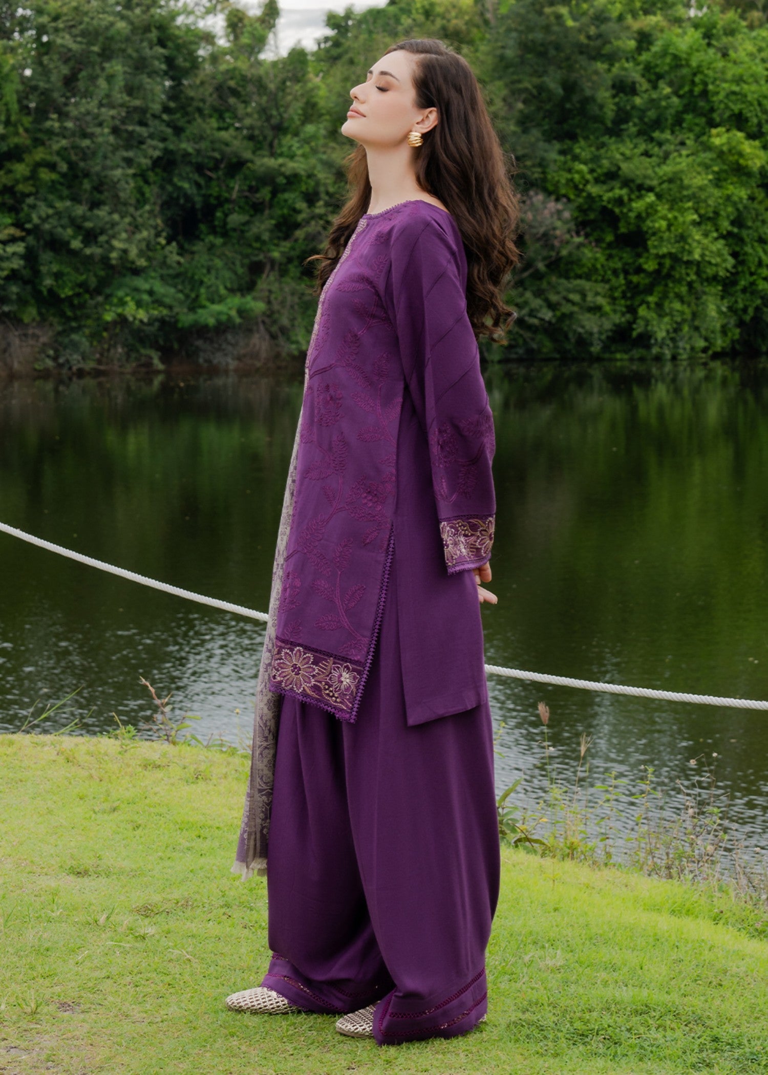 wool Unstitched in Purple