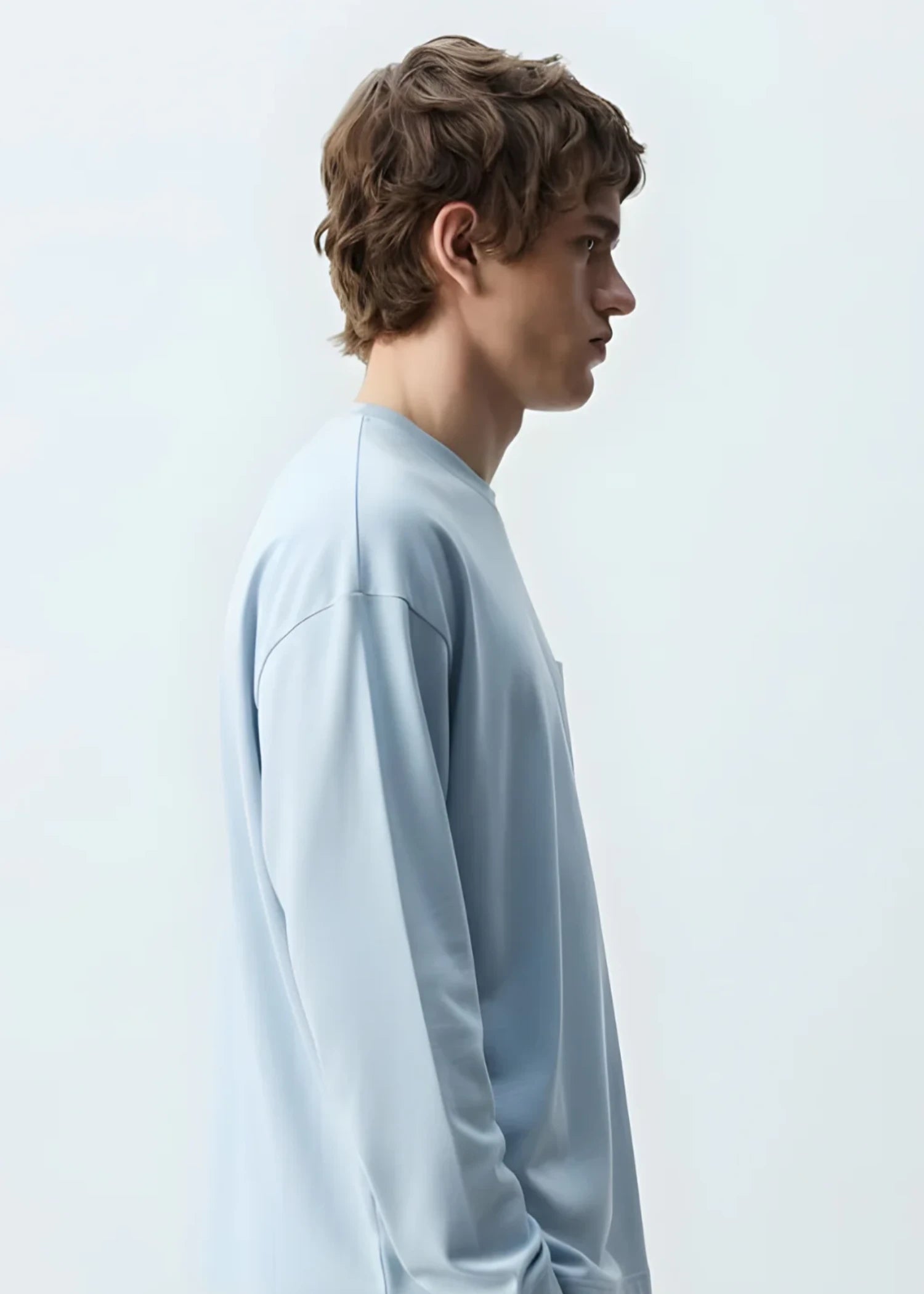 fleece Sweatshirt in Light blue