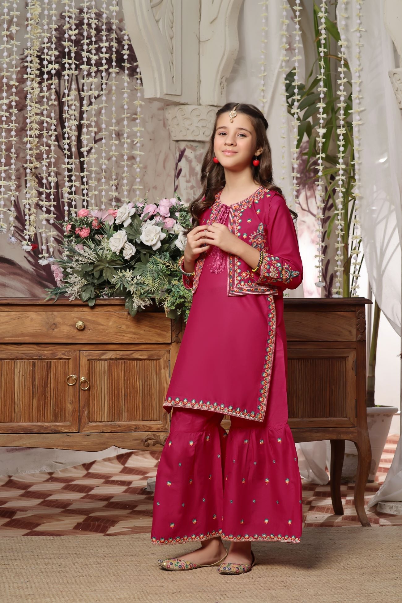 cotton Gharara in Pink