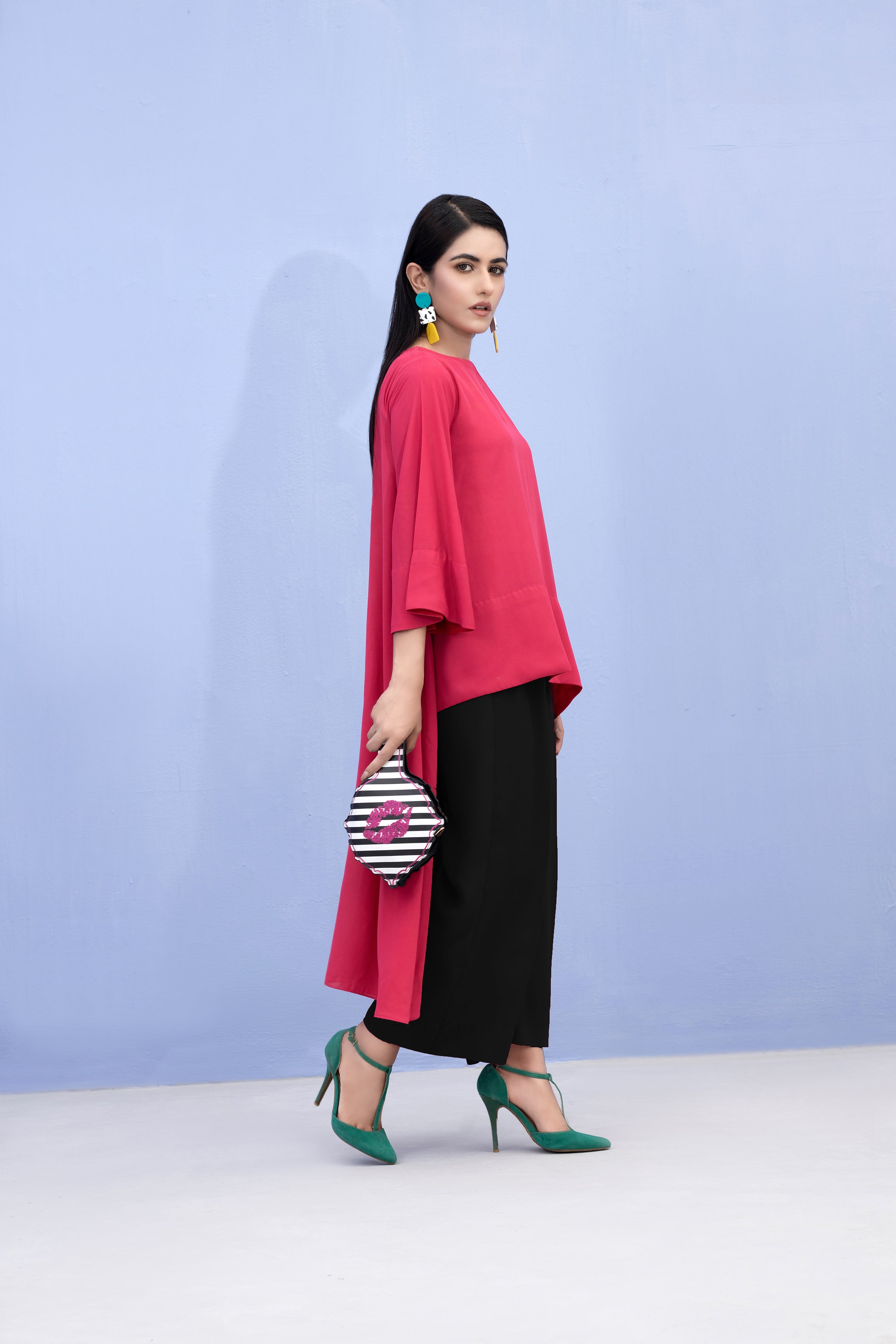 crepe georgette Top in Pastel pink