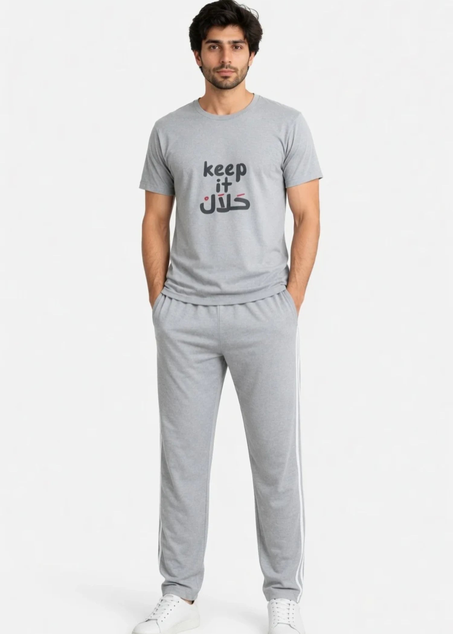 cotton jersey Tracksuit in Grey