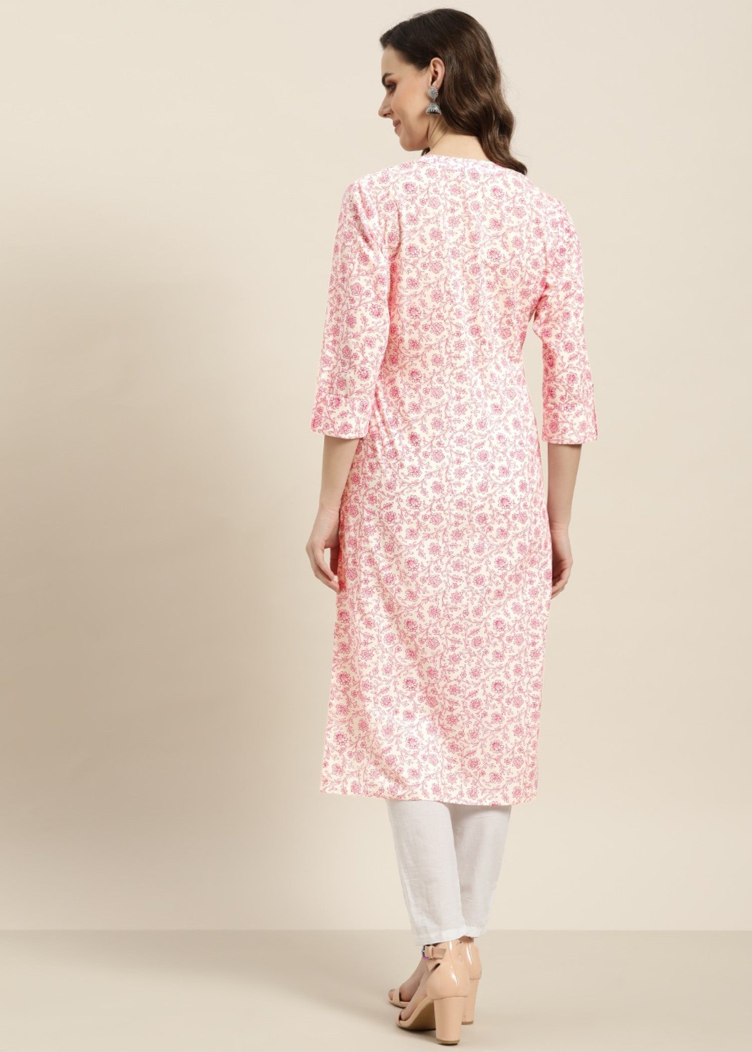 linen Kurti in White