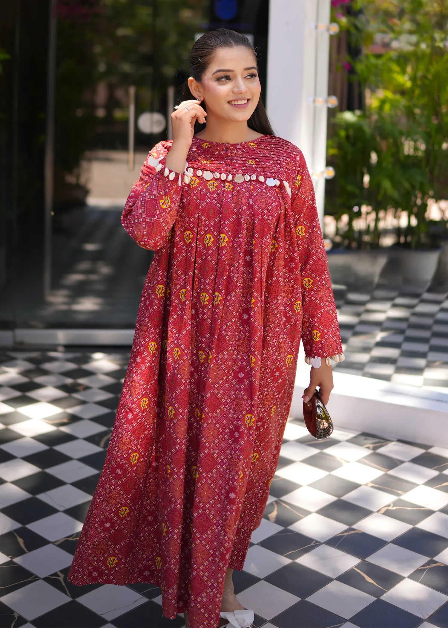 lawn Maxi in Maroon
