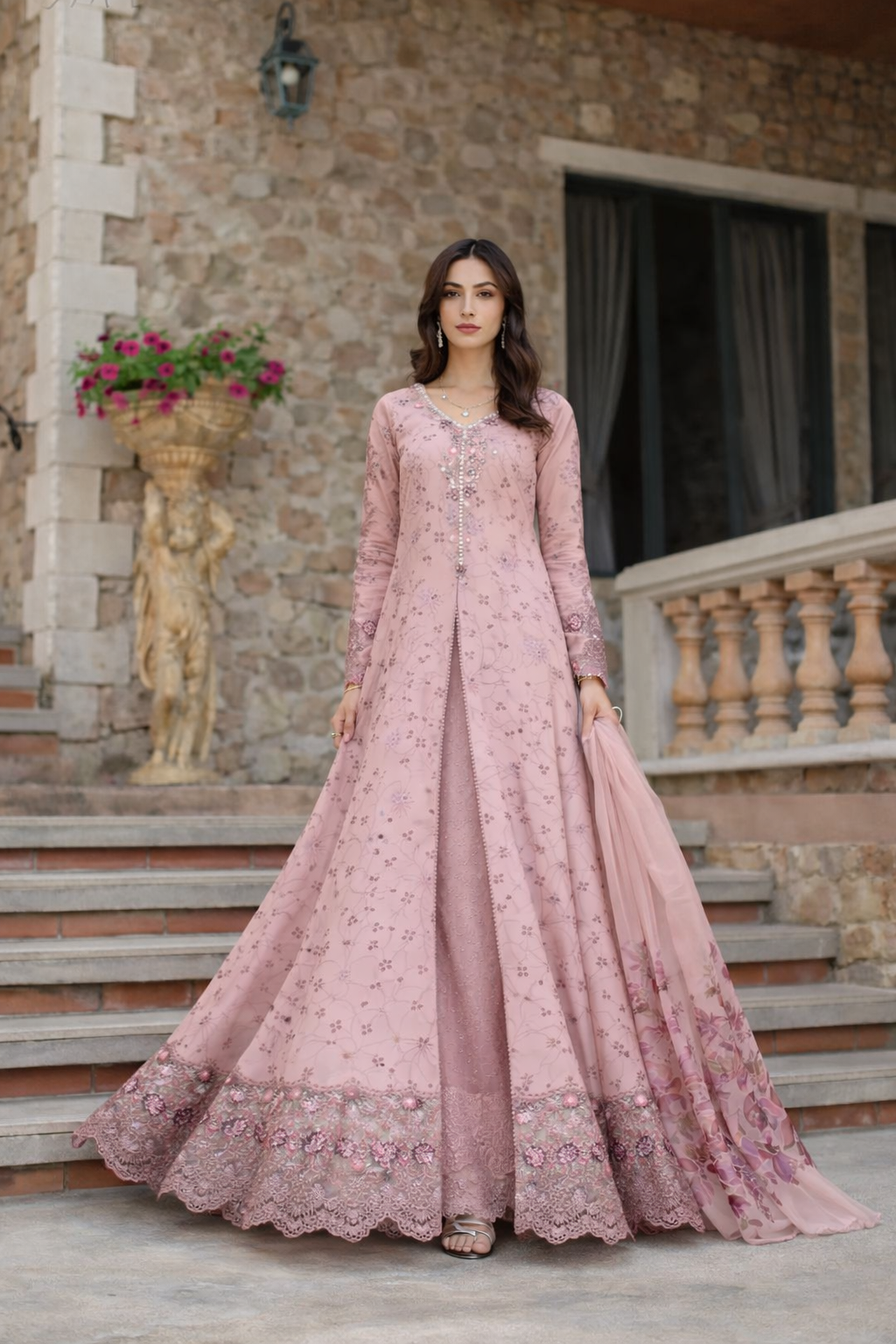 Luxury Eid Schiffli Laserkari Lawn – D1 - B - Sorina