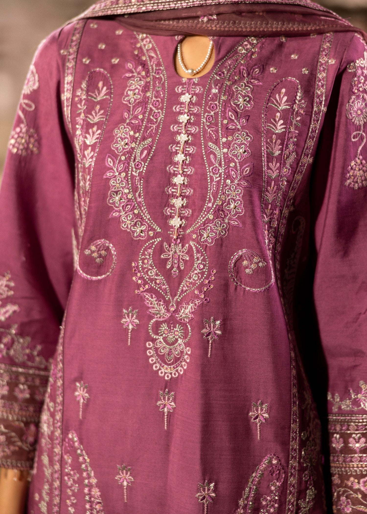 viscose Kurta Set in Plum purple