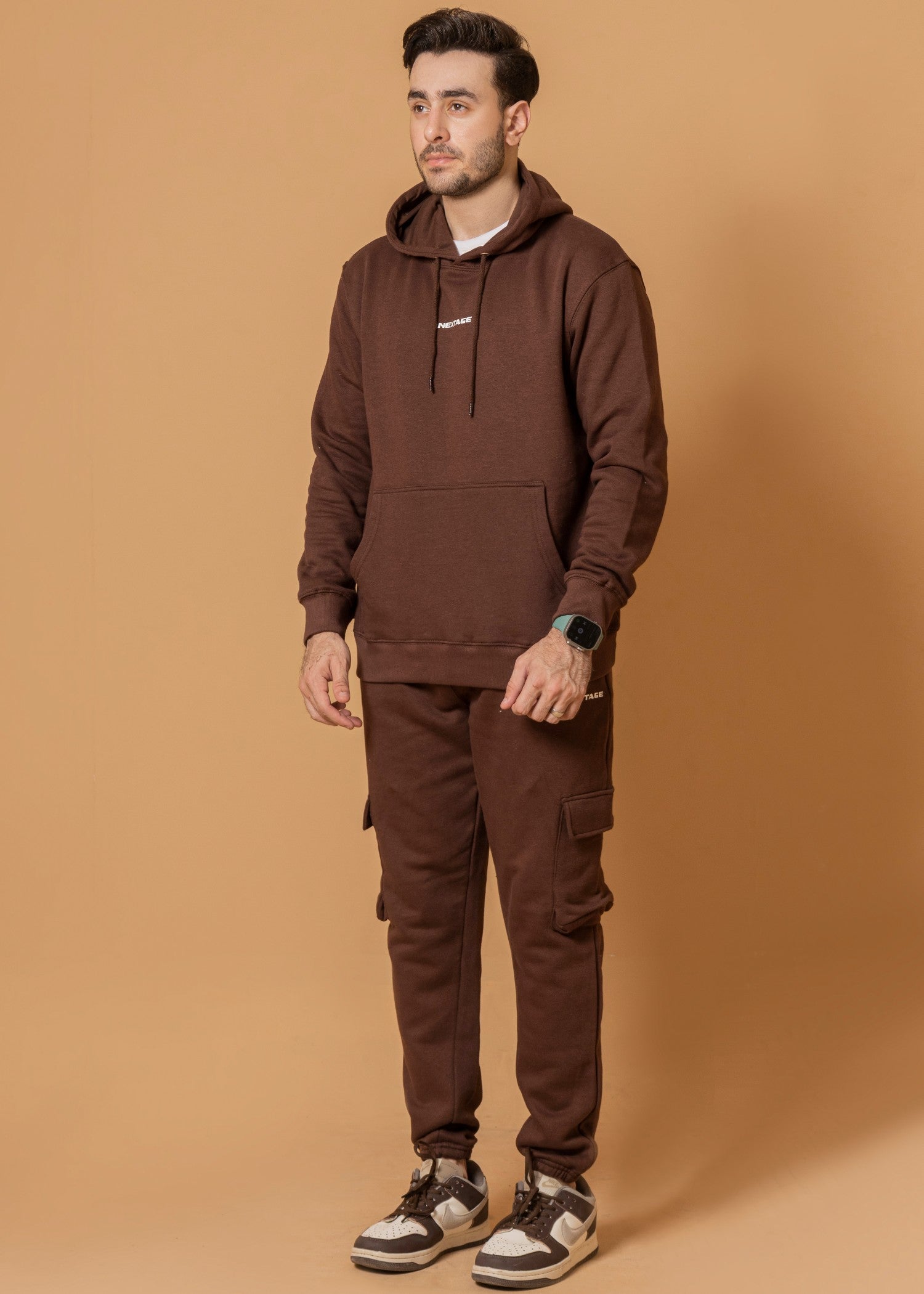fleece Tracksuit in Chocolate brown