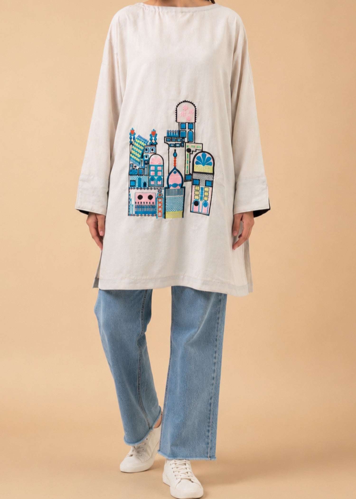 dhanak Tunic in Ivory