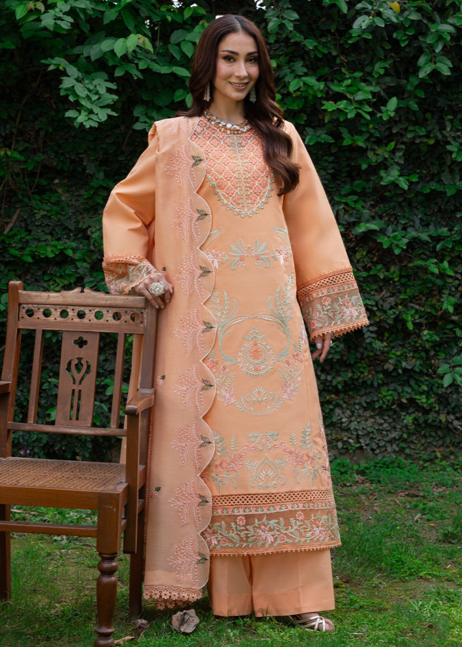 lawn Unstitched in Goldfish orange