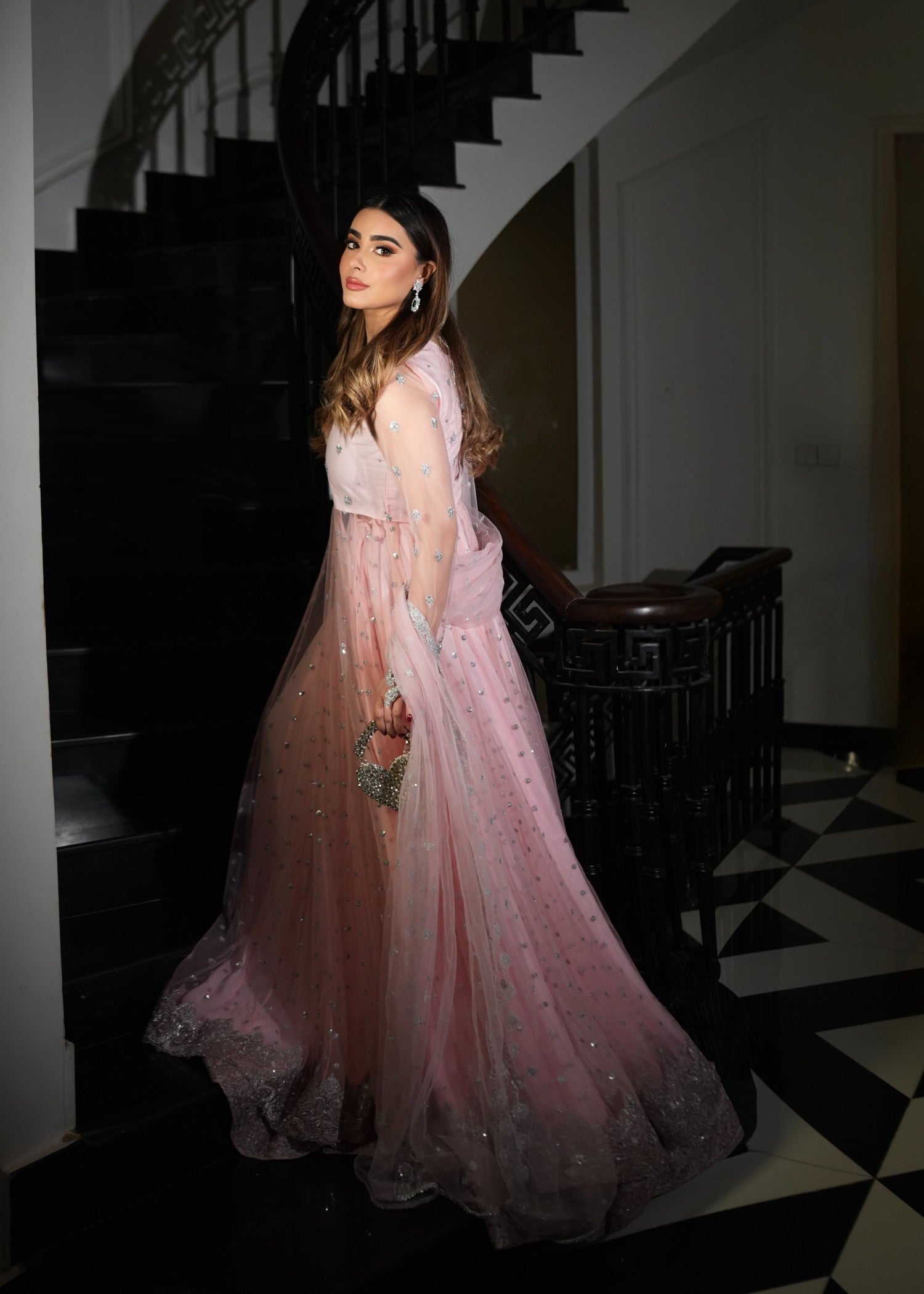 net Pishwas in Pink