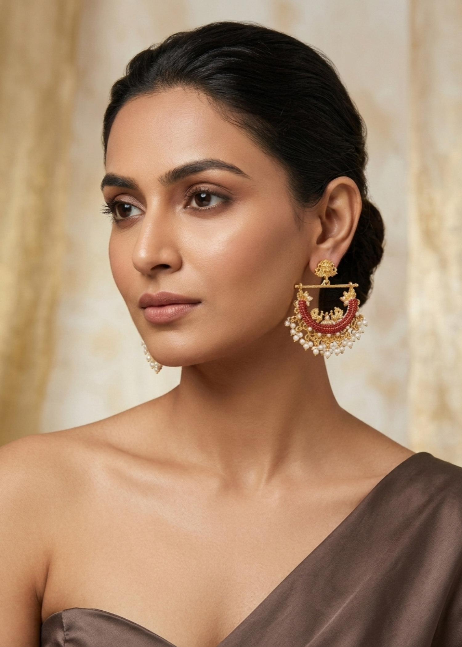 Earrings in Maroon Color by - Trendy Women Earrings UQQ8129
