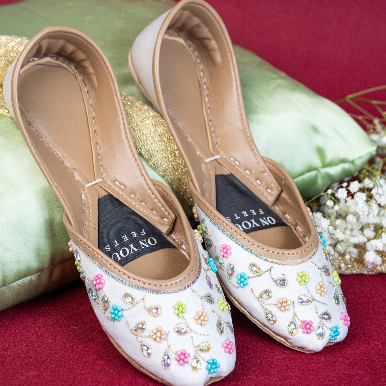 Khussa in White by - High Quality Women Khussa KBY6317