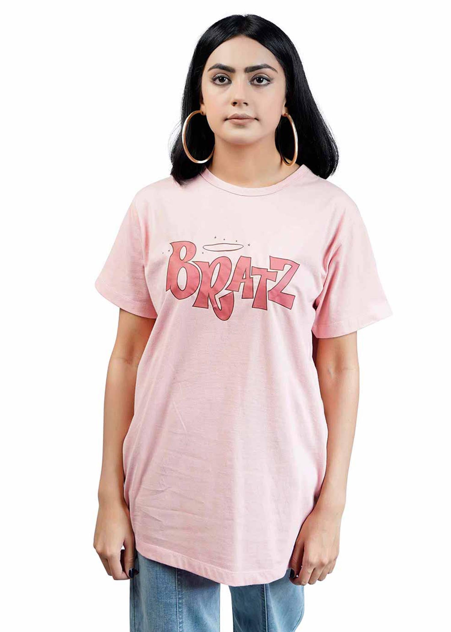 single jersey knit T Shirt in Pastel pink