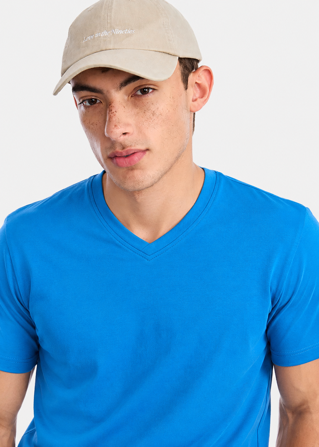 cotton T Shirt in Ocean blue
