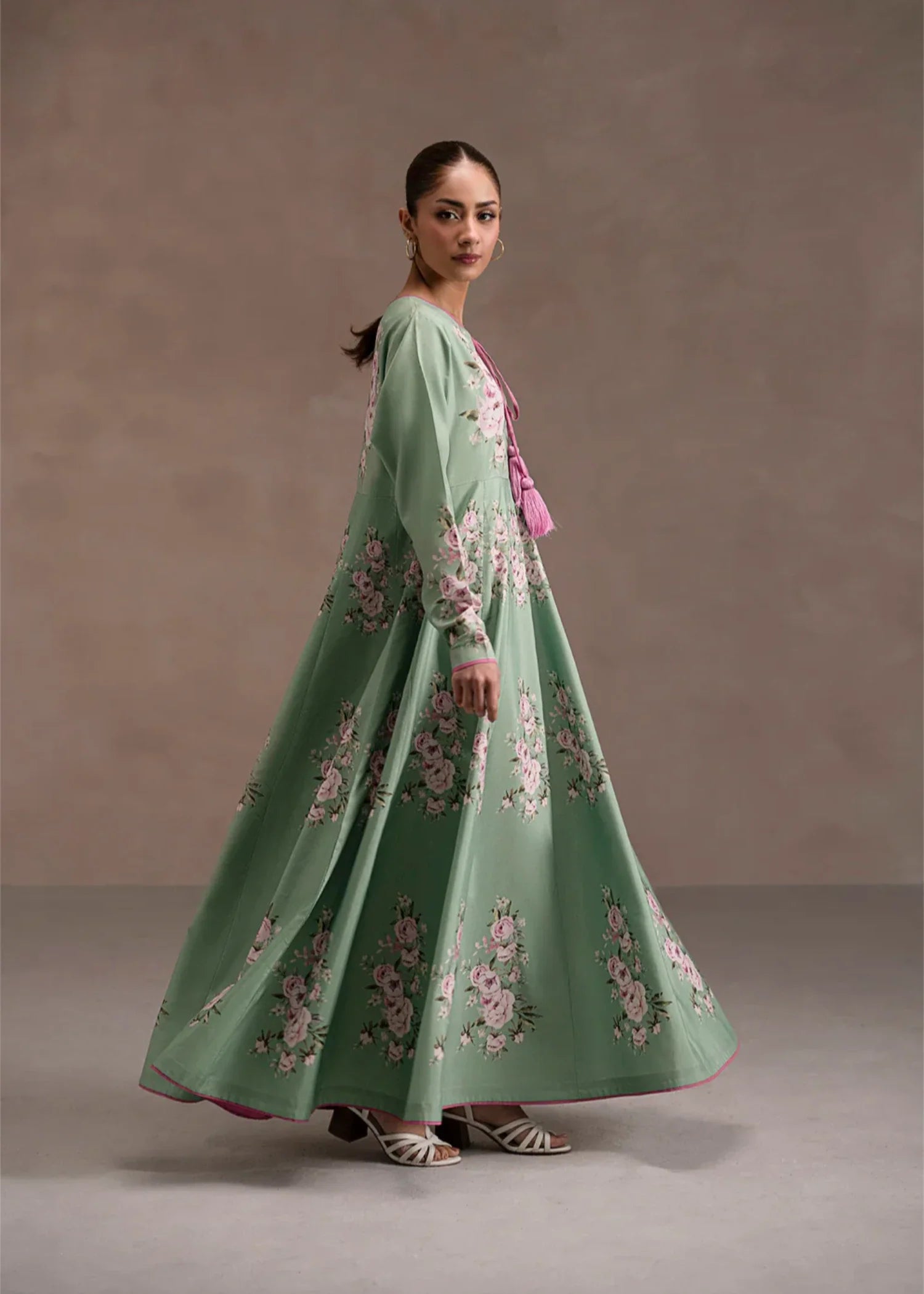 poly lawn Pishwas in Green