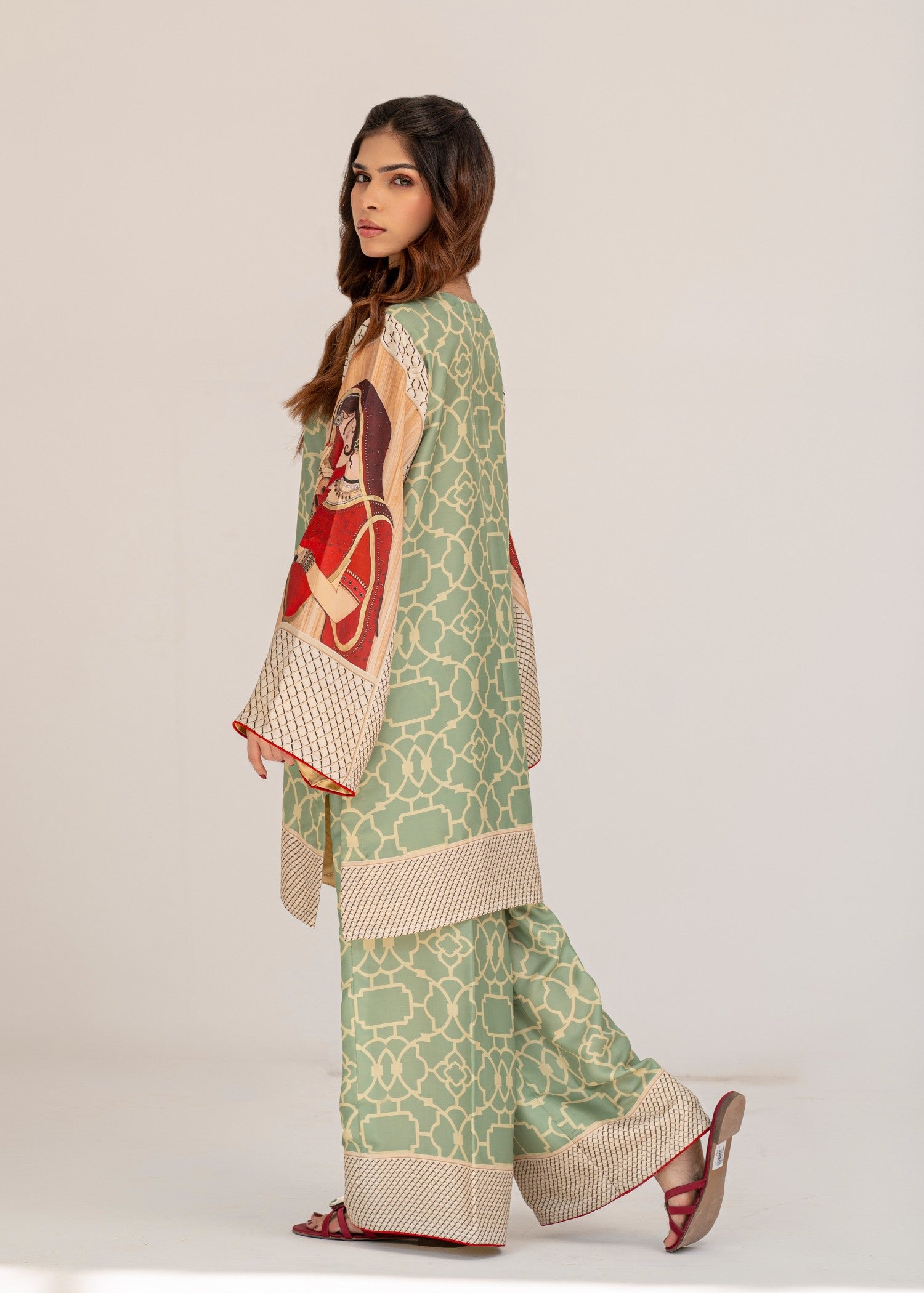 poly silk Co Ord Sets in Mint green