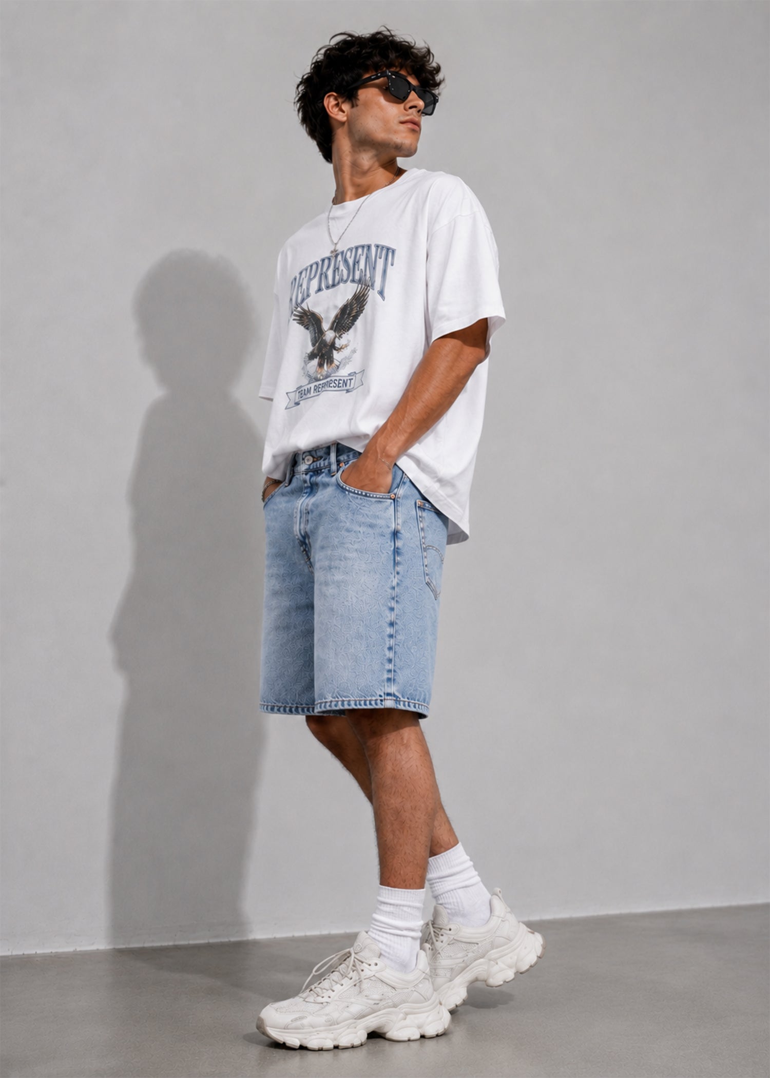 denim Shorts in Light blue