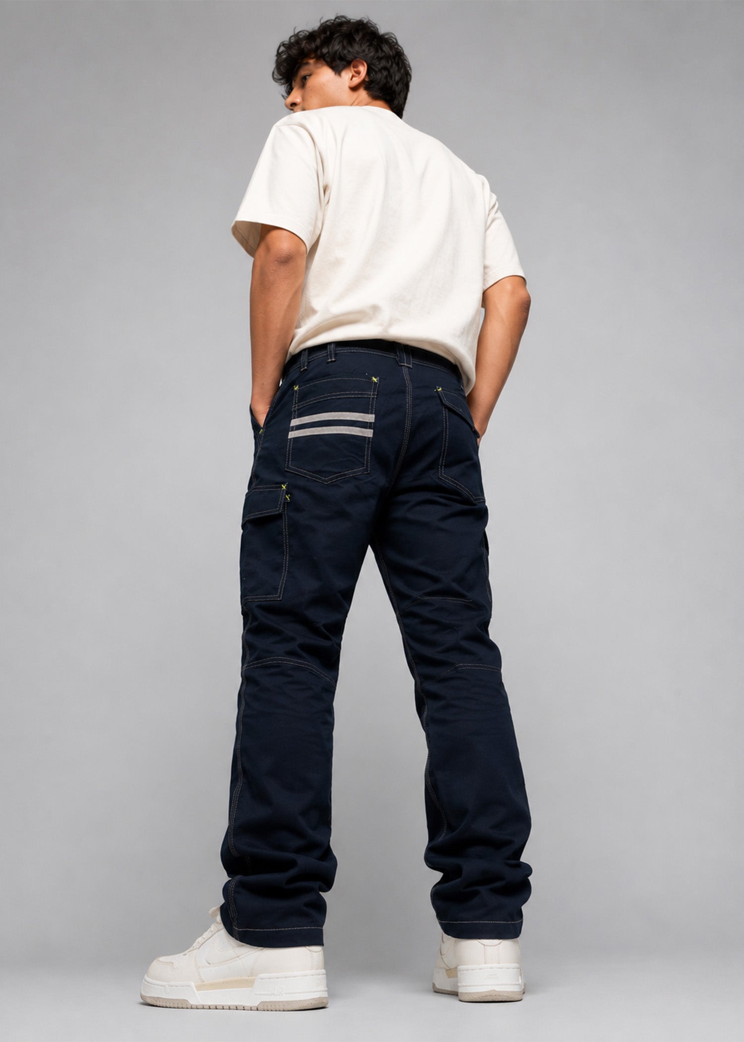 cotton Pants in Navy blue by FLO Nine99