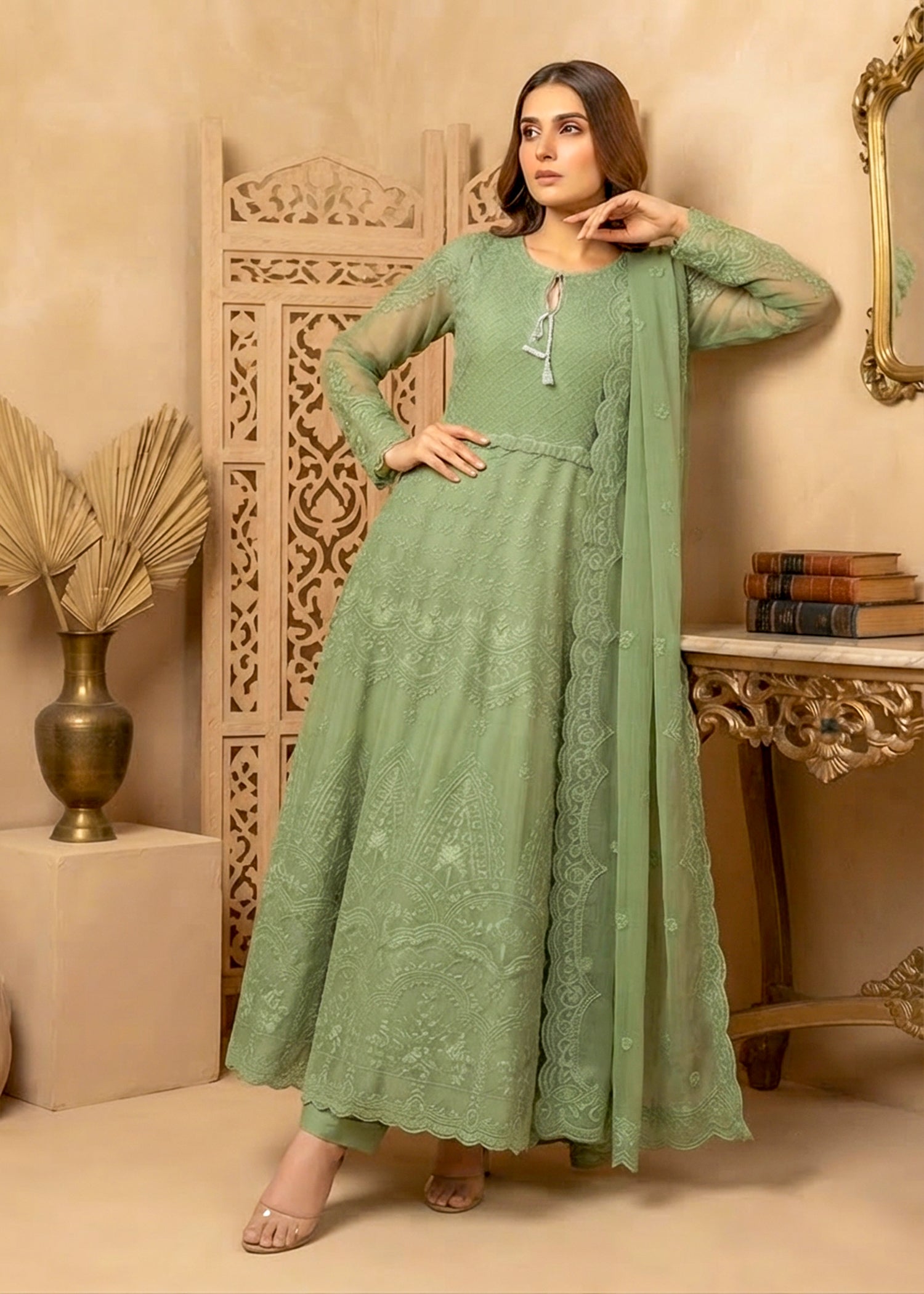 chiffon Maxi in Sage green