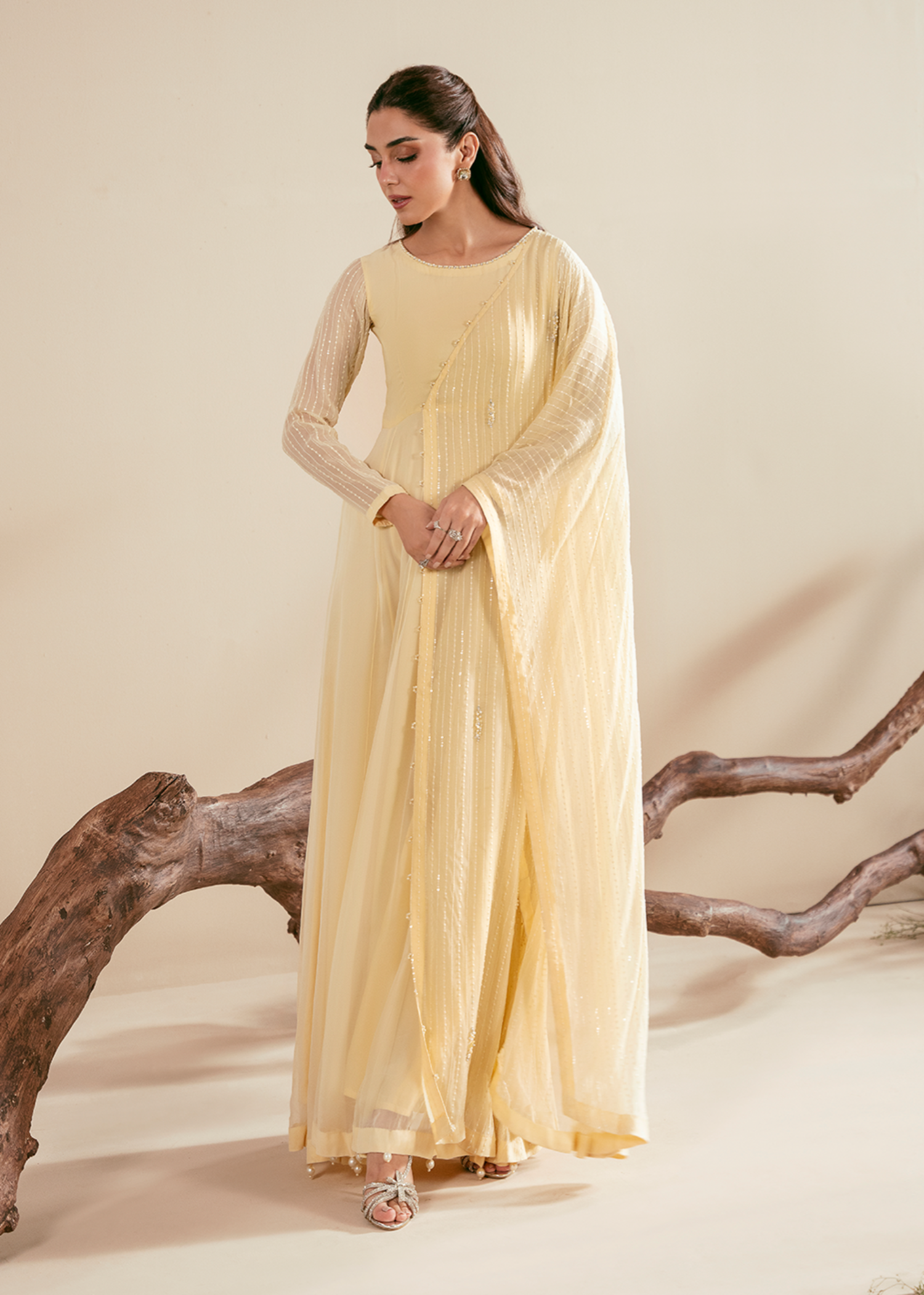 chiffon Maxi in Pale yellow