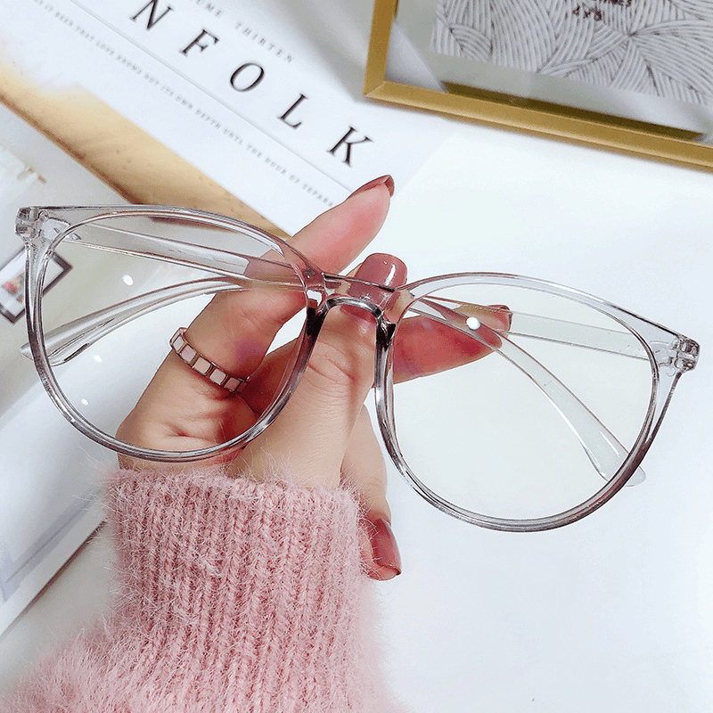 Anti-Blue Light Large-Frame Glasses for Men and Women with Prescription Lenses