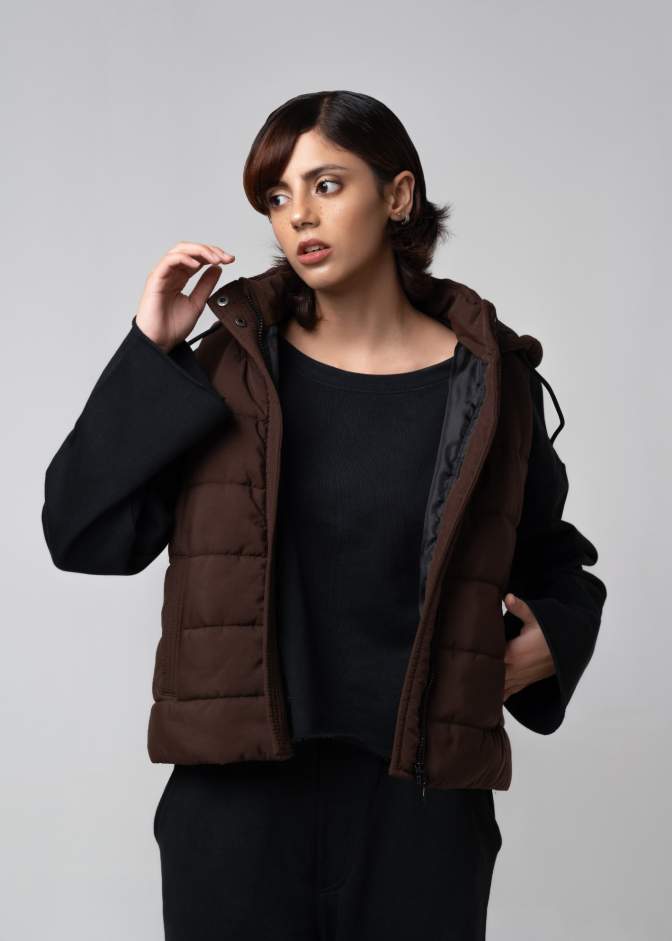 parachute Jacket in Chocolate brown