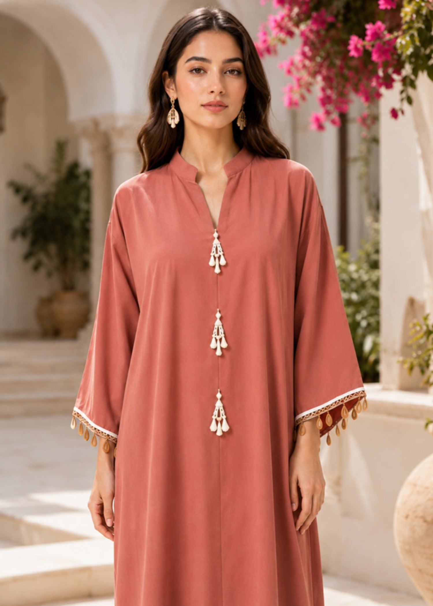 georgette Kaftan in Rosewood