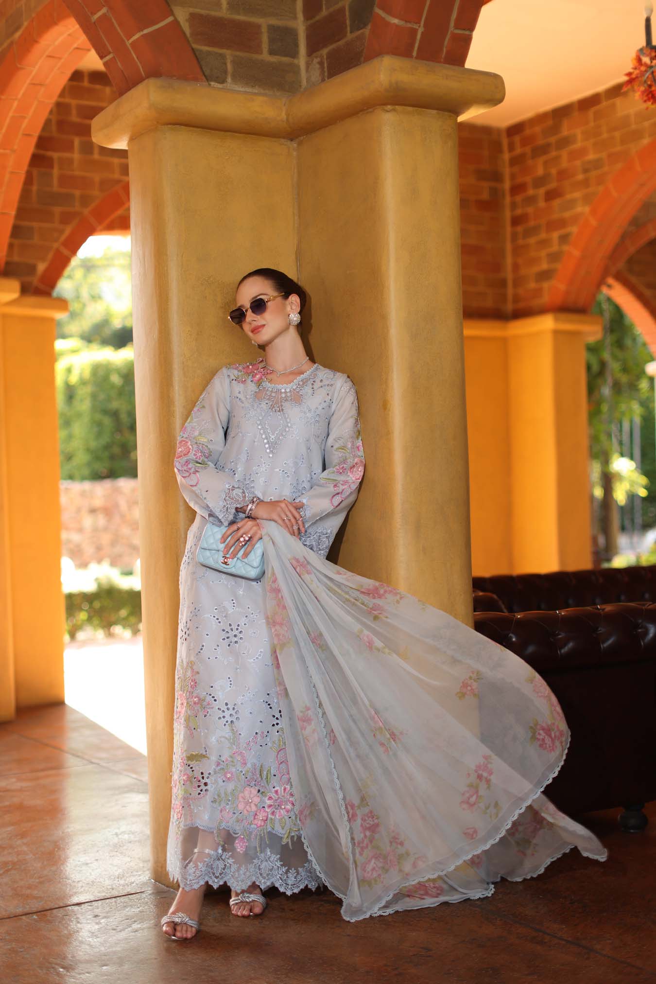 Luxury Eid Schiffli Laserkari Lawn – D10 - B - Roselle