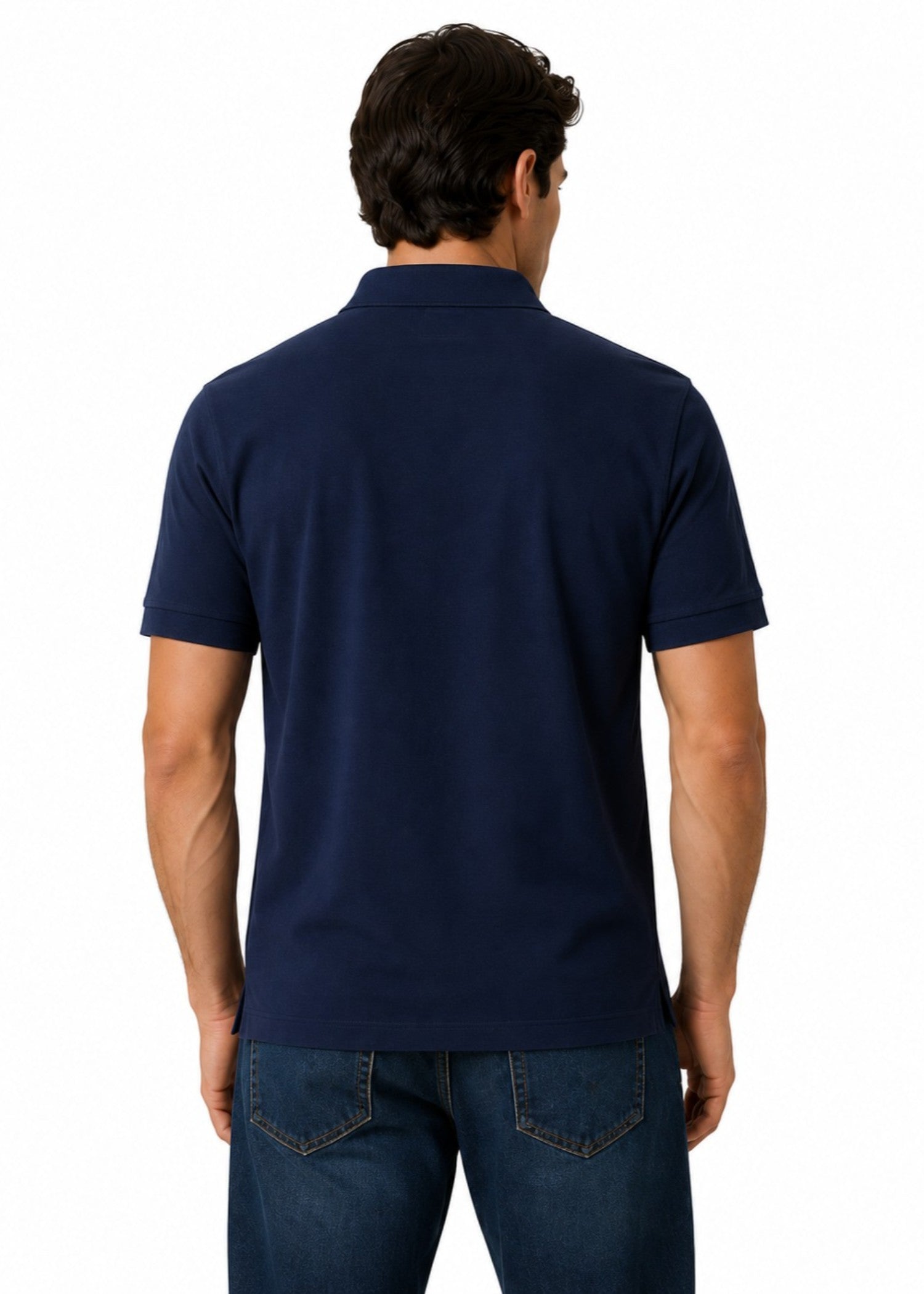 cotton jersey Polo Shirt in Navy blue