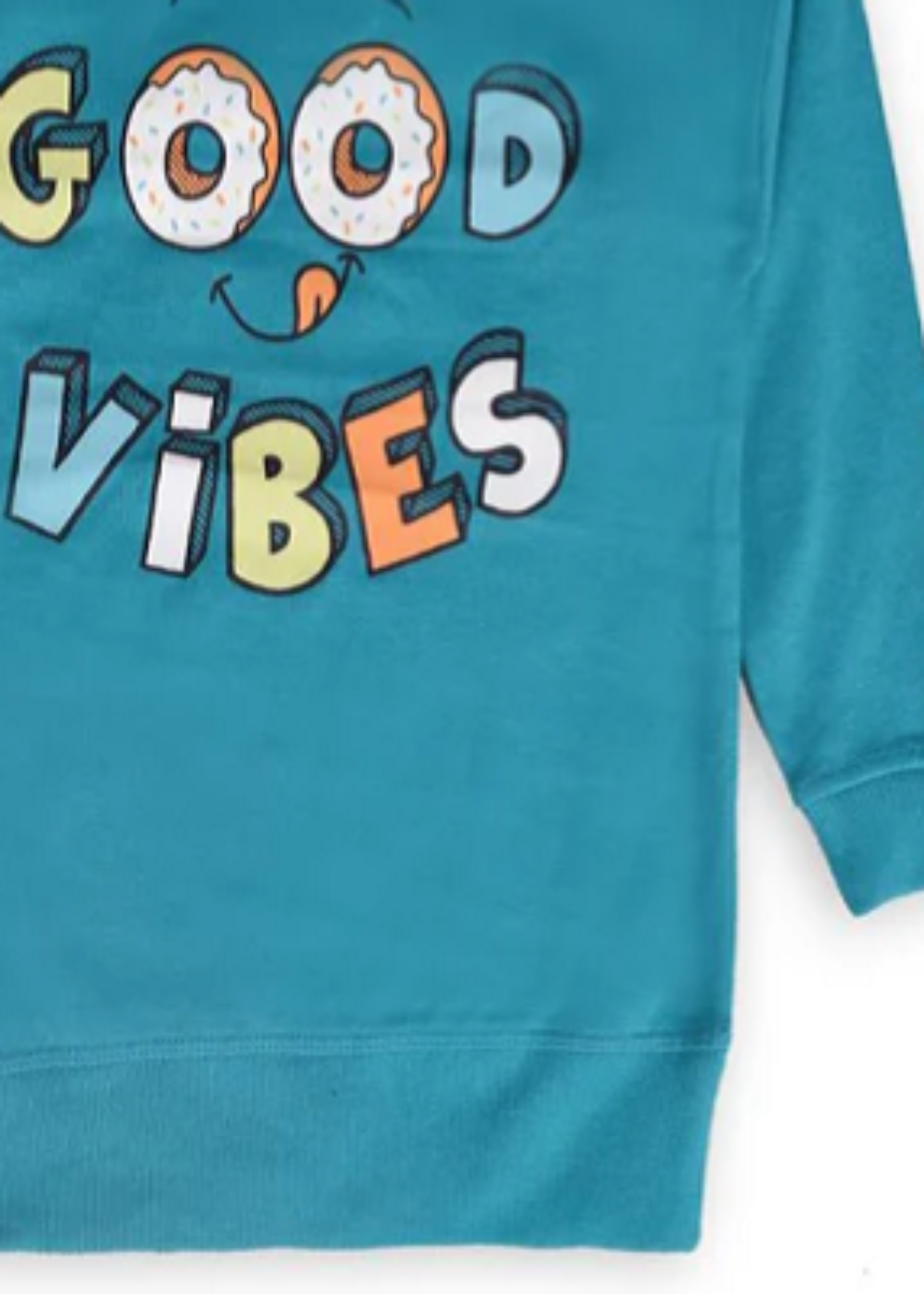fleece Sweatshirt in Turquoise