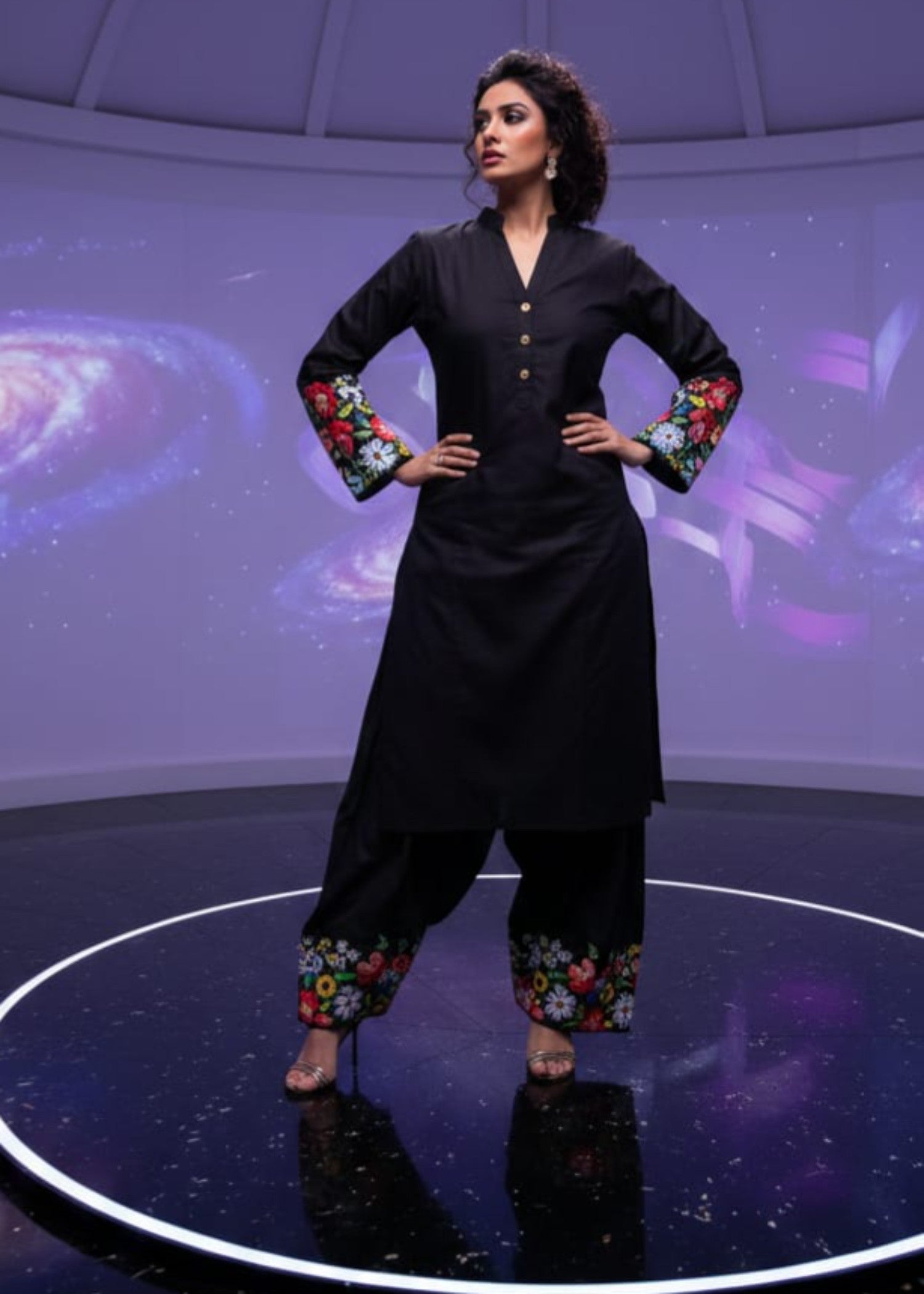 viscose linen Co Ord Sets in Black