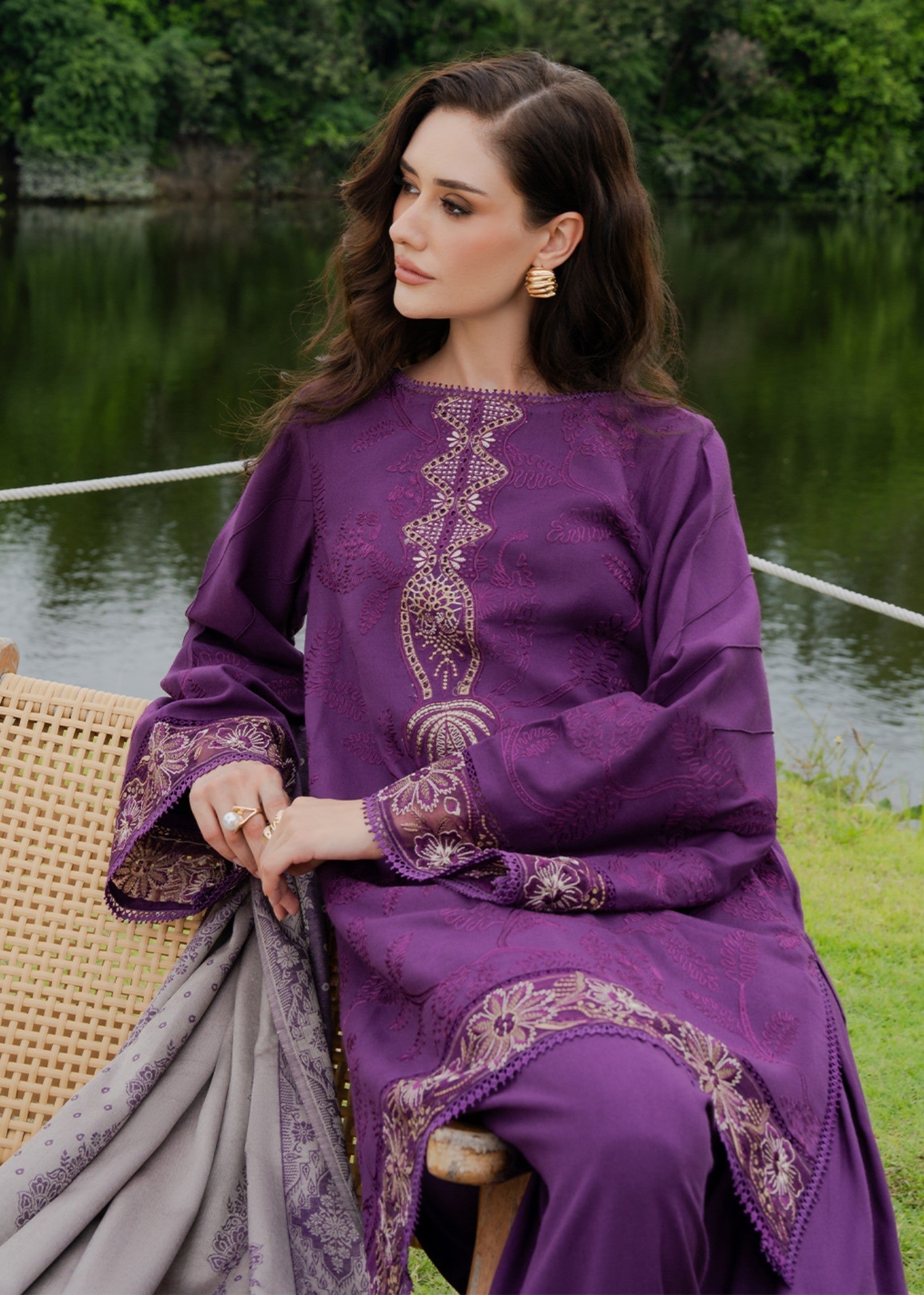 wool Unstitched in Purple
