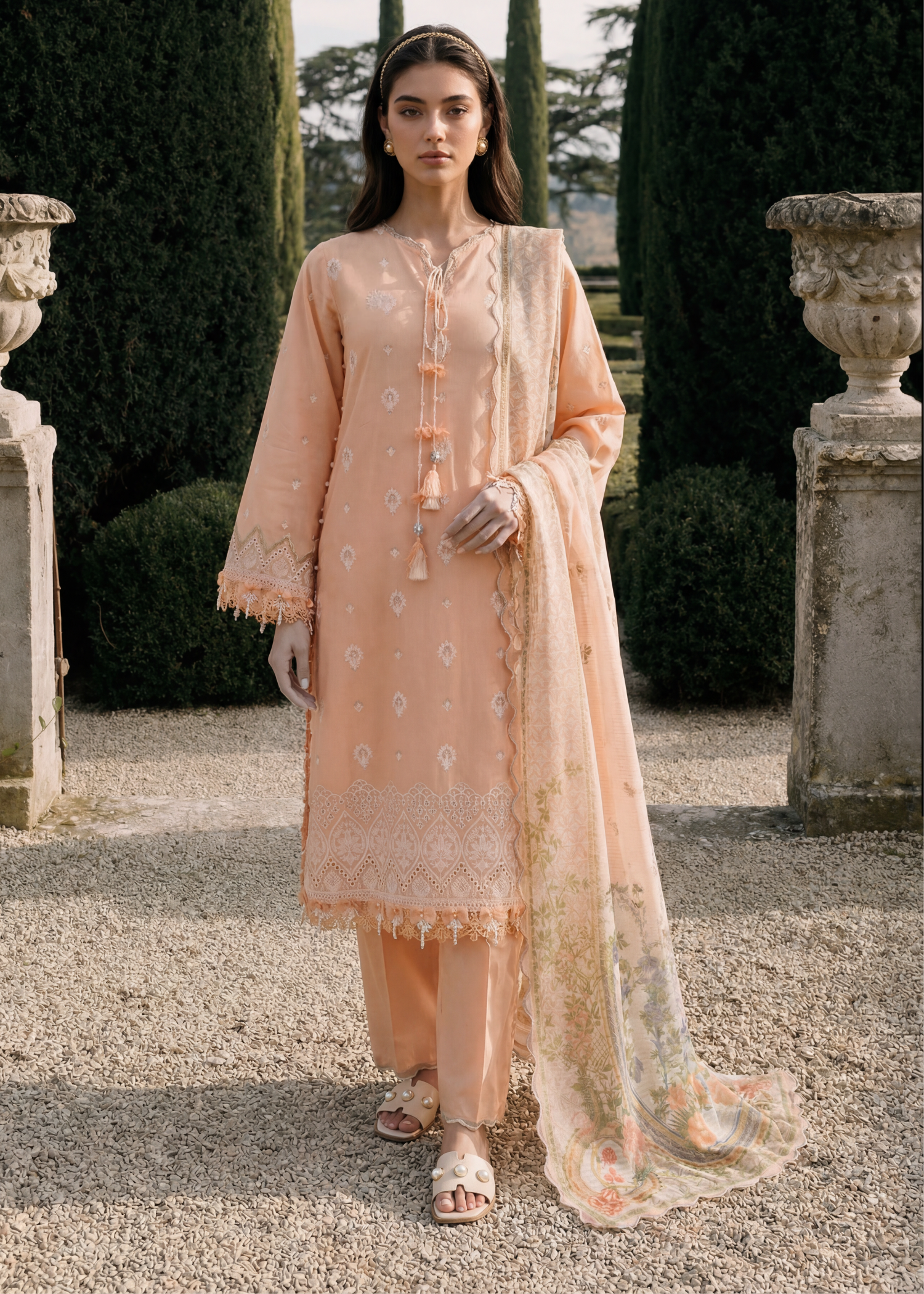 cotton Unstitched in Peach orange