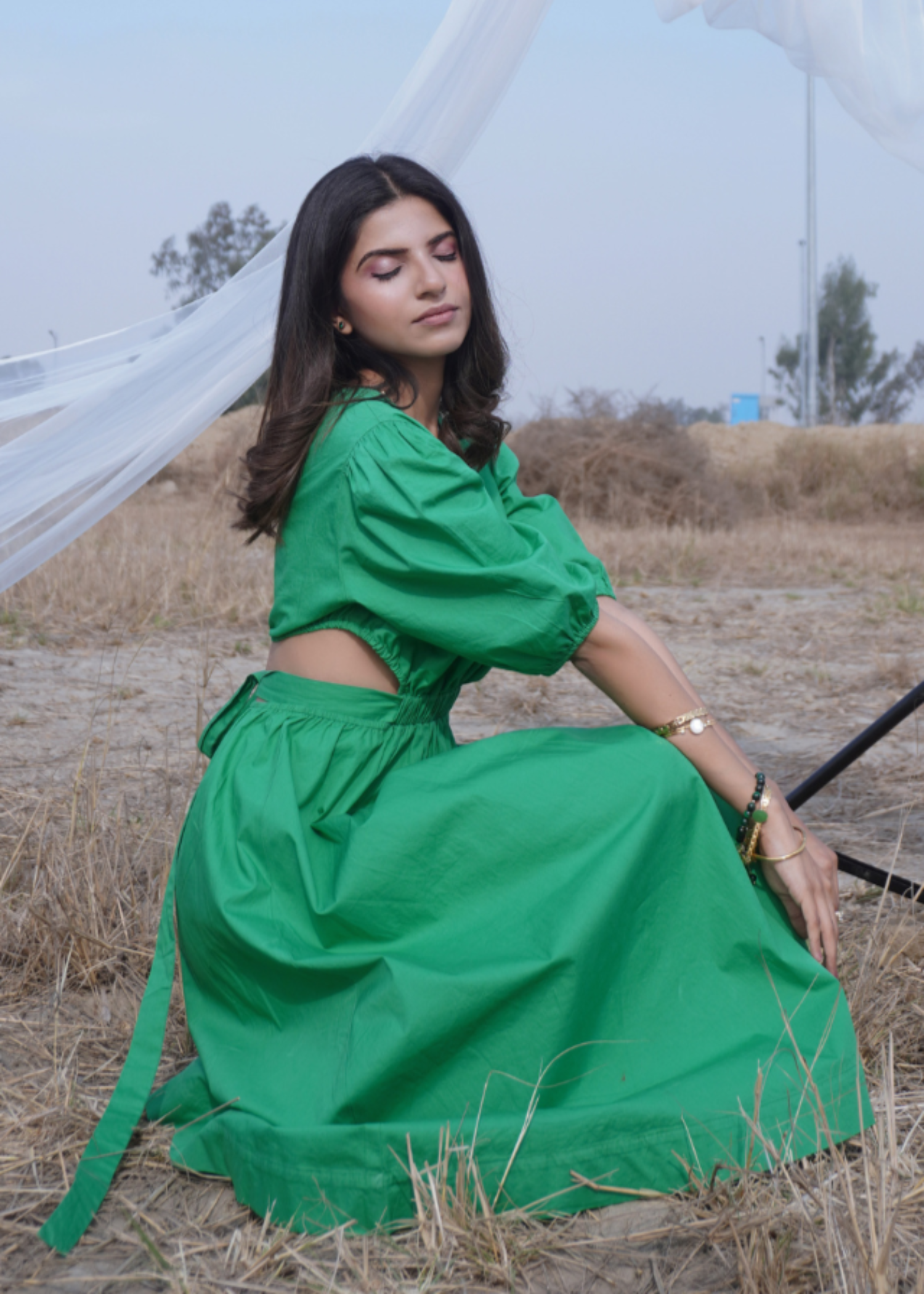 cotton Dress in Green