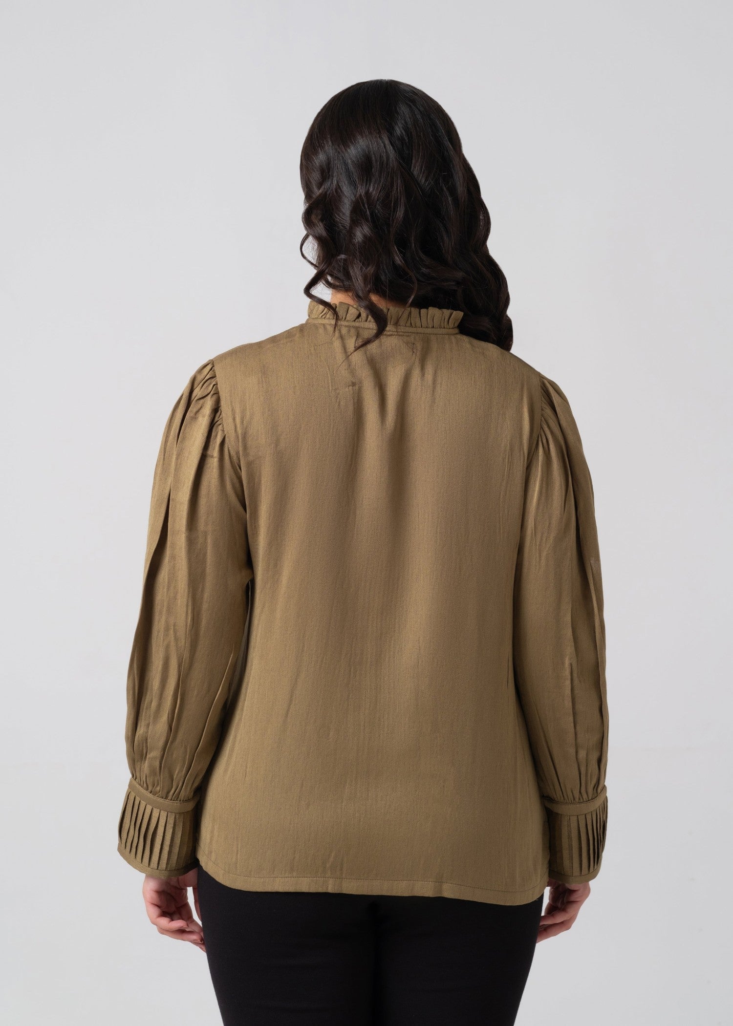 cotton silk Top in Brown