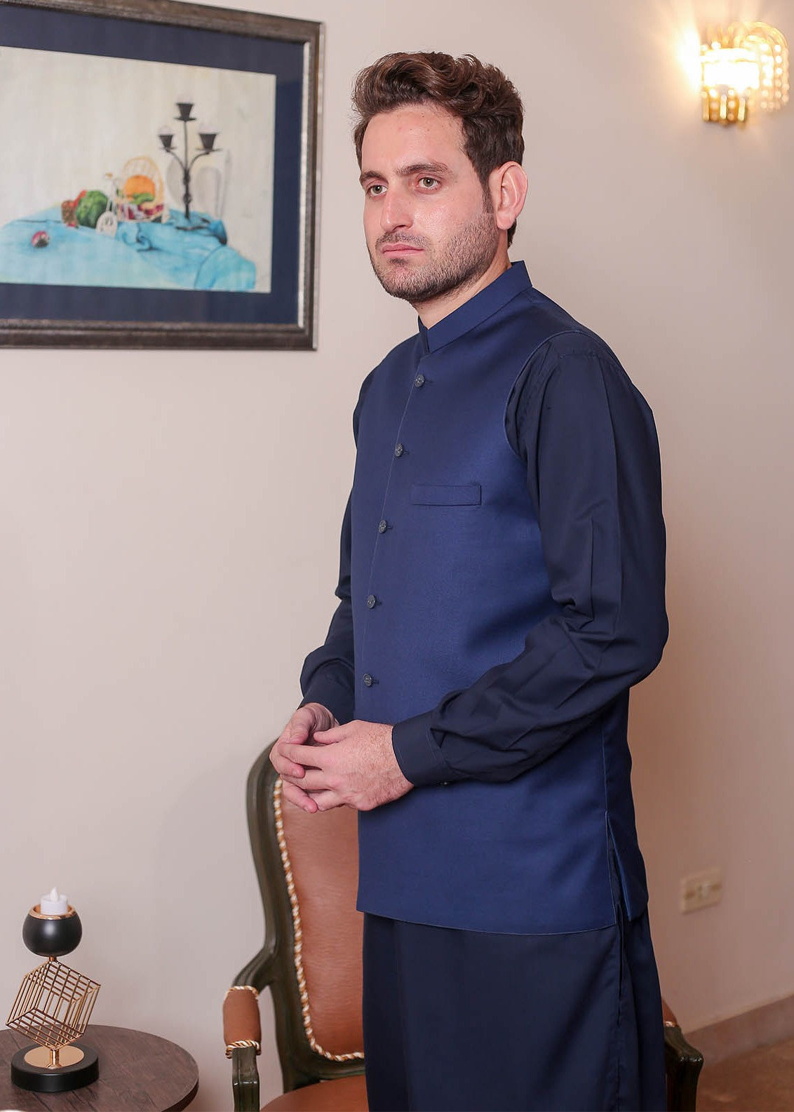 suiting Waistcoat in Royal blue