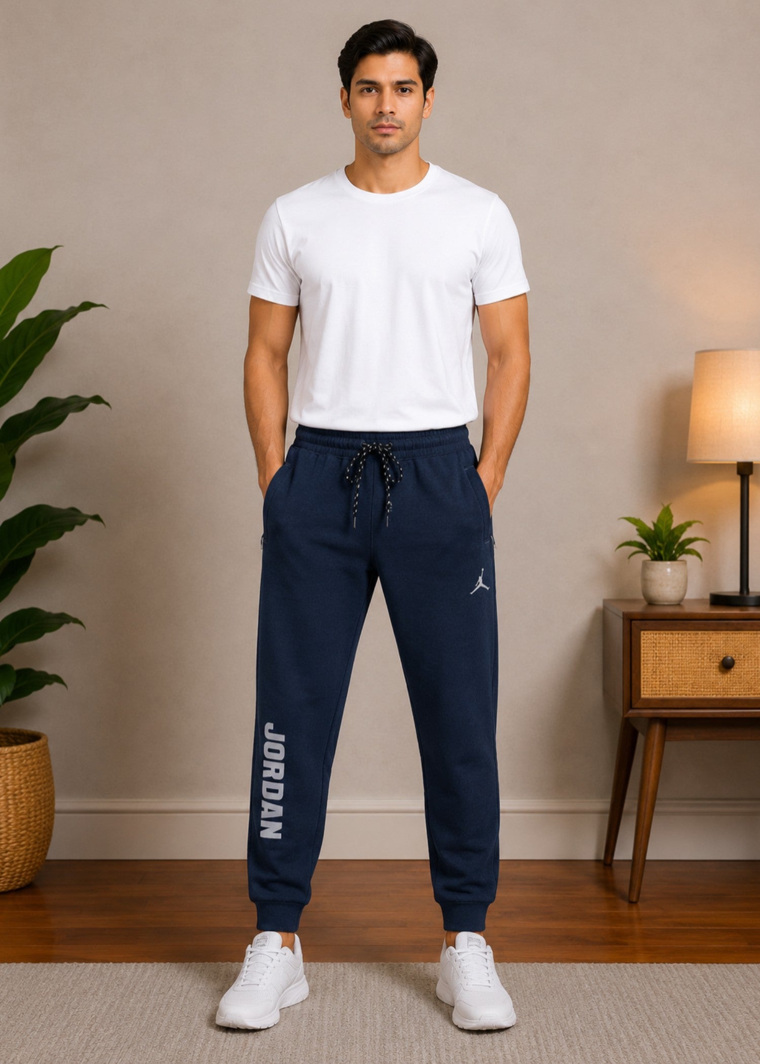 cotton Trousers in Dark blue by Bin Khalid